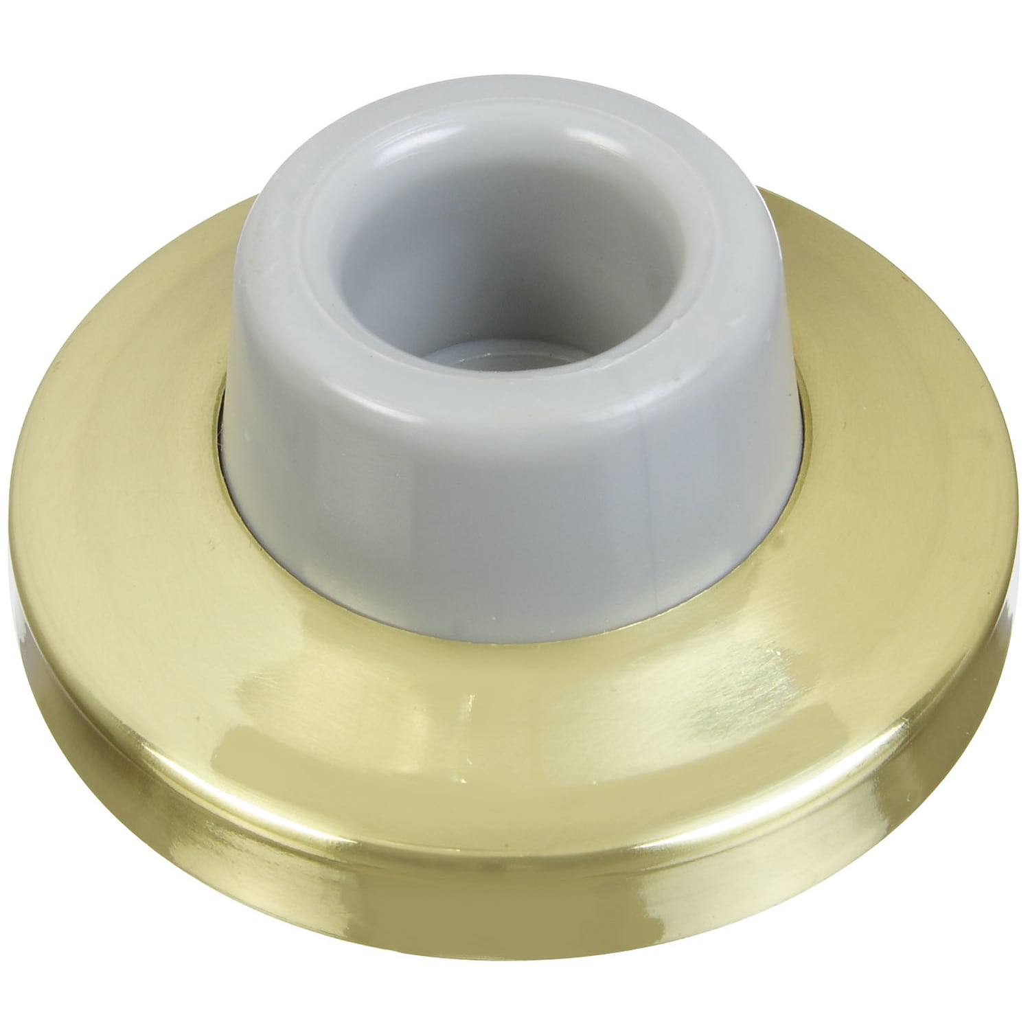 National Hardware  Solid Brass w/Rubber Bumper Bright Gold Wall Door Stop Mounts to wall 2.34 in.