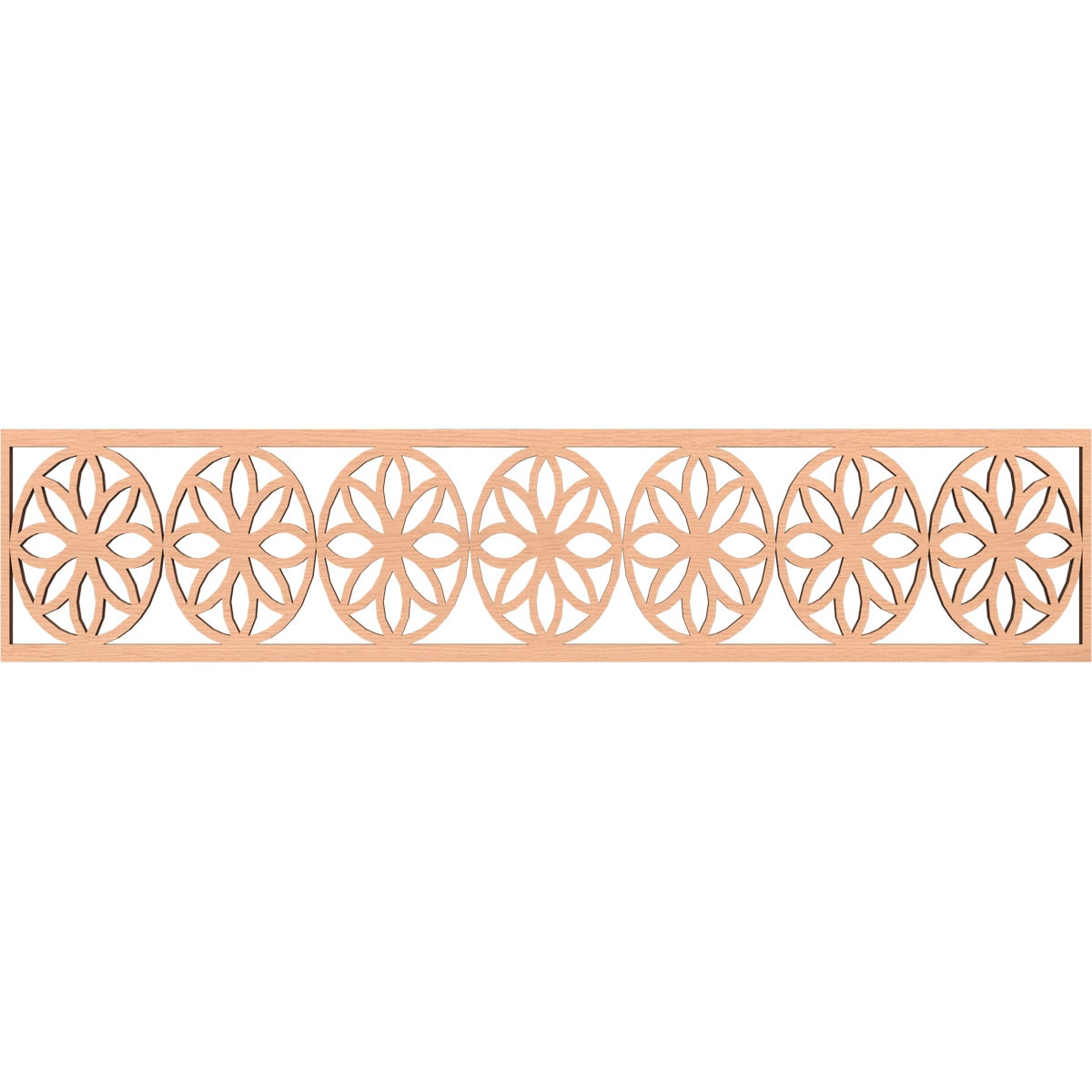 Ekena Millwork MLDB10X46BLUAL Blume Fretwork Flat Trim 10-in x 3.9-ft Alder Brown Unfinished 2155927 Pierced Wall Panel Moulding