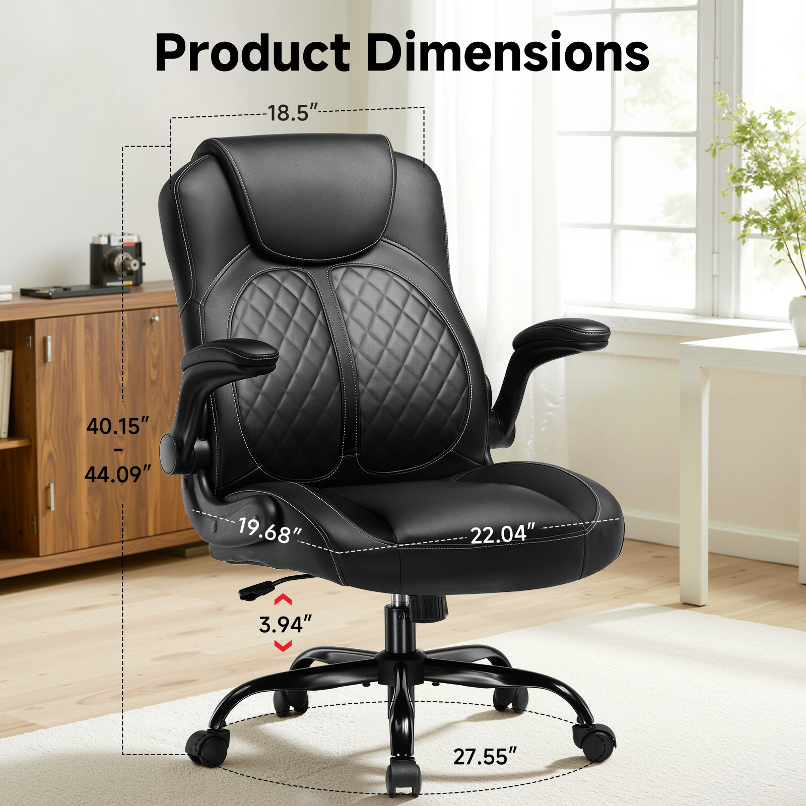 GTPLAYER LOWE'S-GT550-BLACK Office-Chairs - View #2