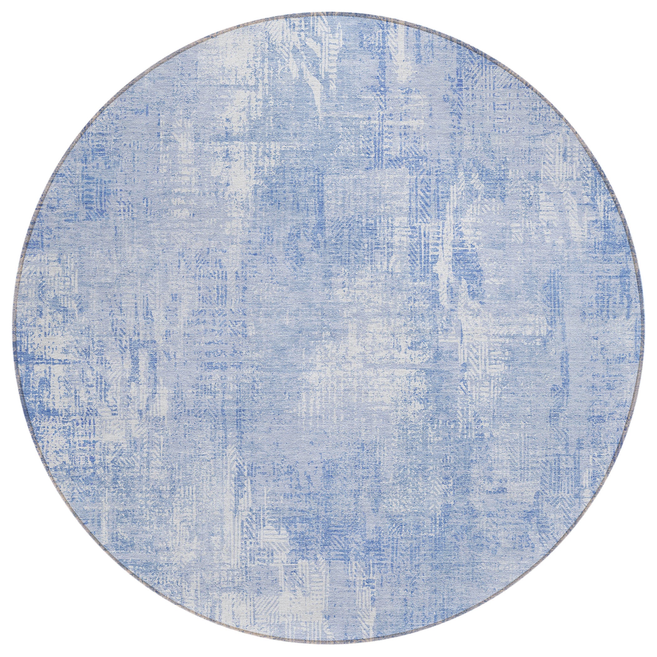 Addison Rugs ACN725SK8RO Chantille ACN725SK 8 x 8 (ft) Polyester Sky Round Indoor/Outdoor Geometric Machine washable Area rug