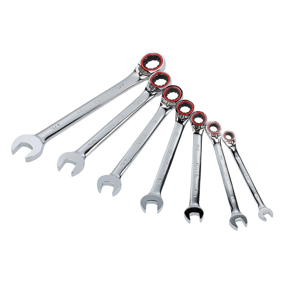 URREA 12MR7 7 -Piece Set Standard (SAE) Locking Flexible Head Ratchet Wrench