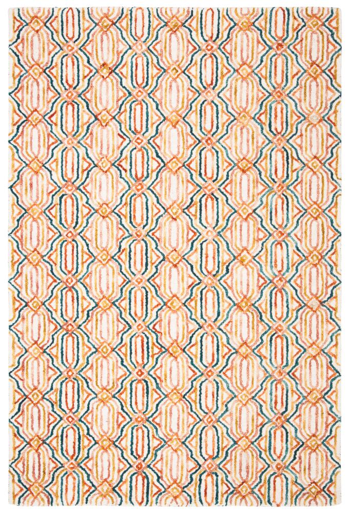Safavieh TRC511A-5 Trace Snezana 5 x 8 (ft) Tufted Wool Ivory/Navy Rectangular Indoor Abstract Bohemian/Eclectic Area rug