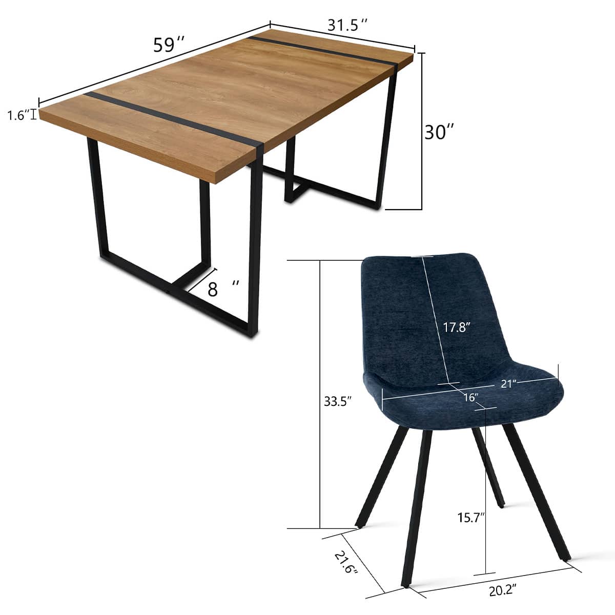 Maison Boucle CONSTANCE+KOUR-BLUE4 Dining-Sets - View #3