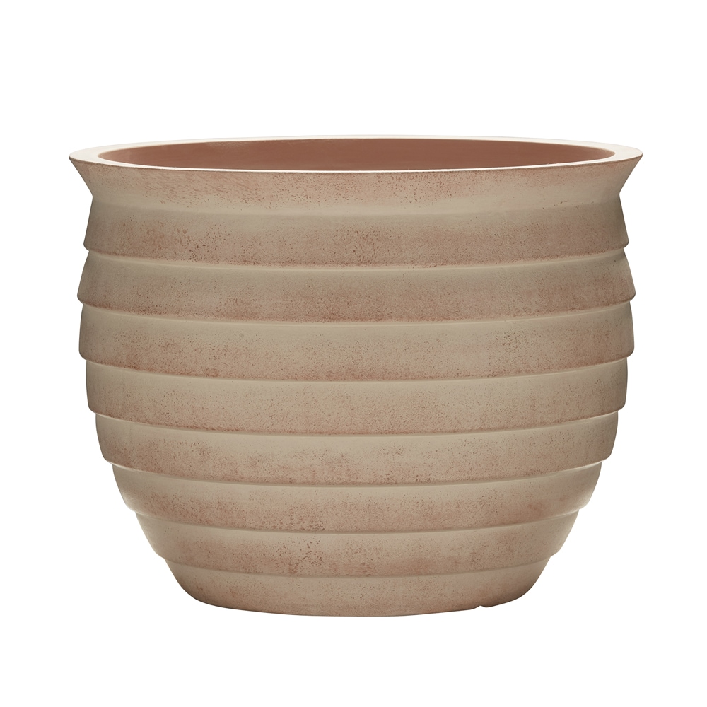 allen + roth CMX-092070 Round 12.0-in W x 9.4-in H x 12-in D Off-white Mixed/Composite Indoor/Outdoor Planter