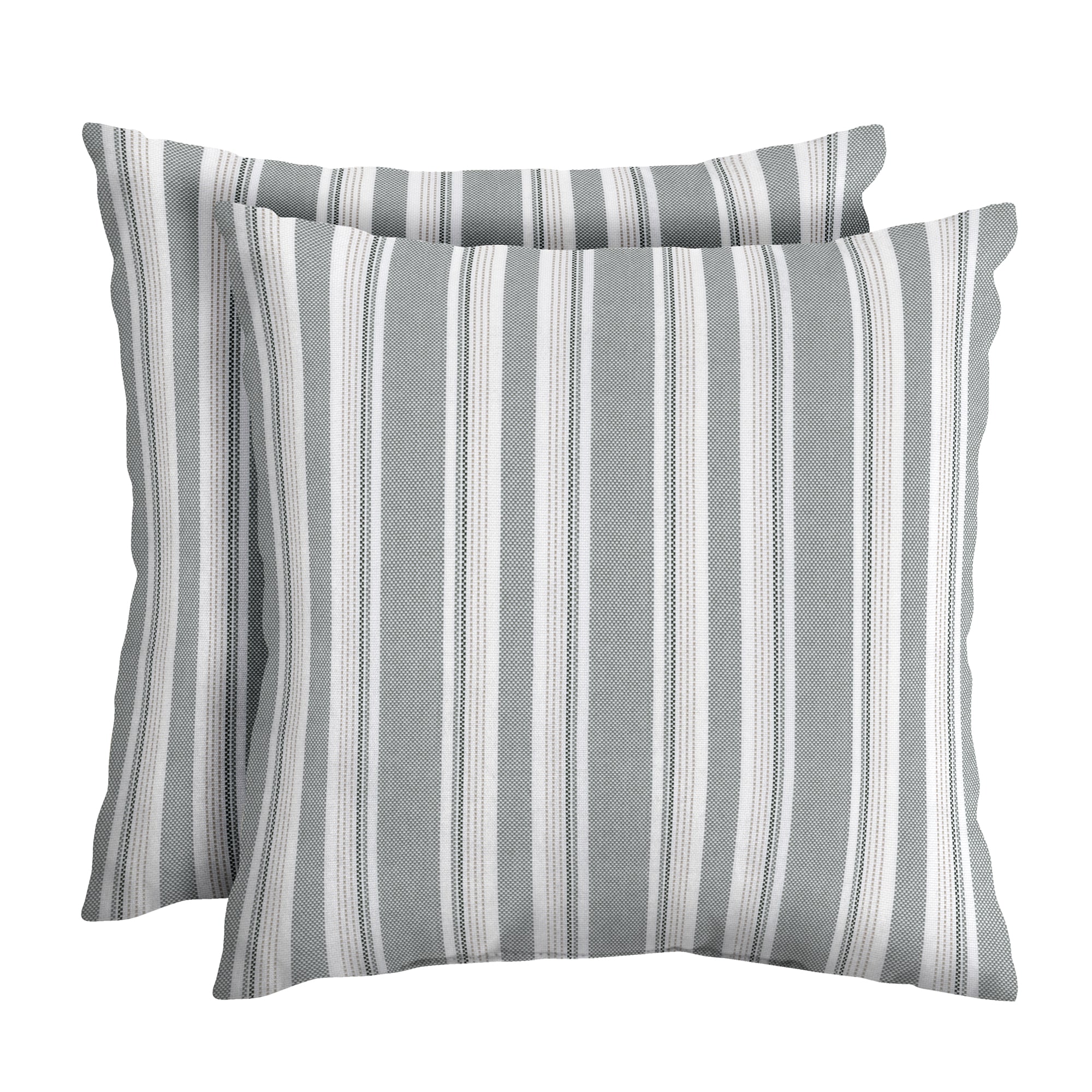 Arden Selections 16 in. x 16 in. Blue Shibori Stripe Outdoor Square Throw Pillow (2-Pack)