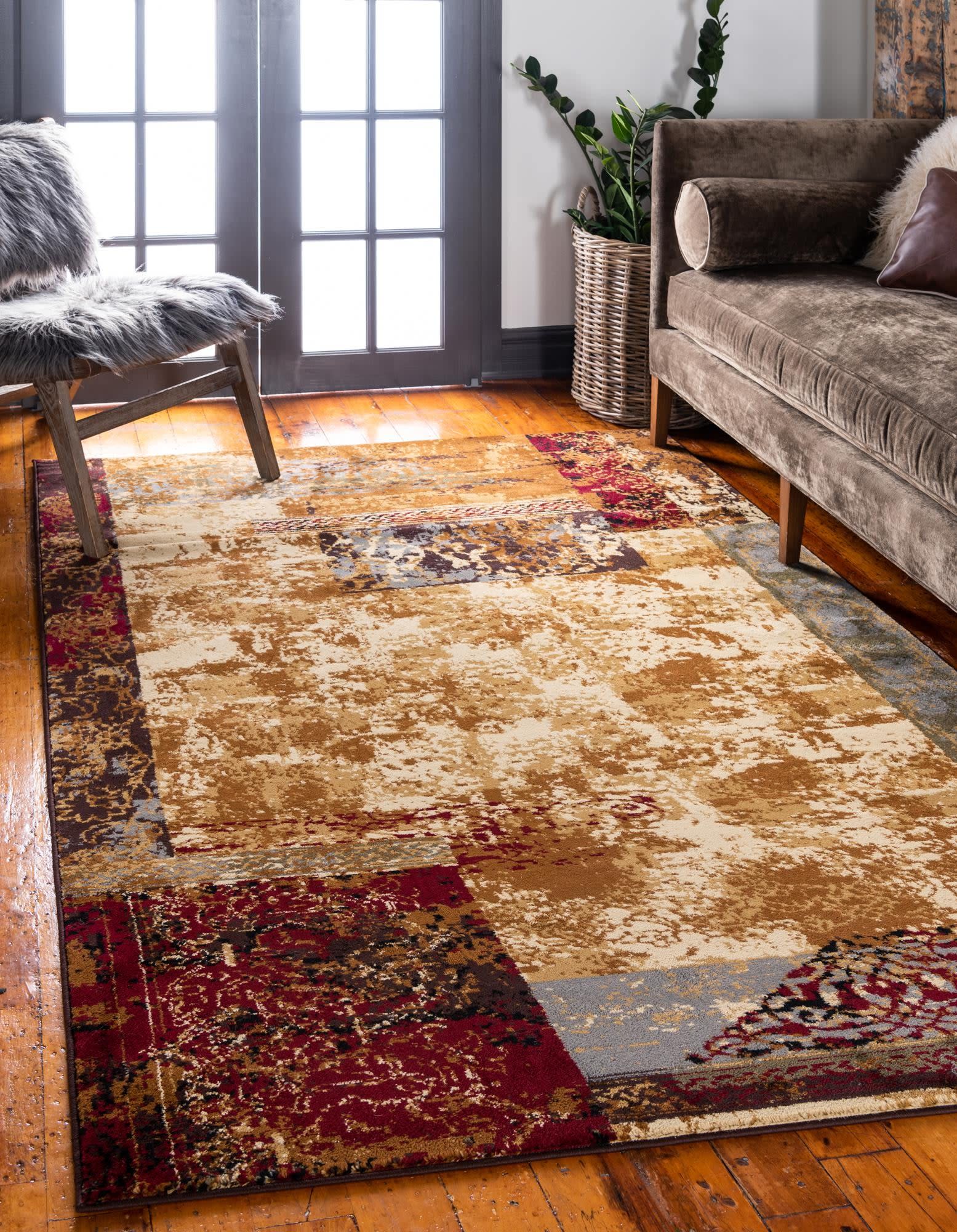 Unique Loom 3165068 Barista 3 x 5 (ft) Loomed Polypropylene Beige Rectangular Indoor Geometric Area rug