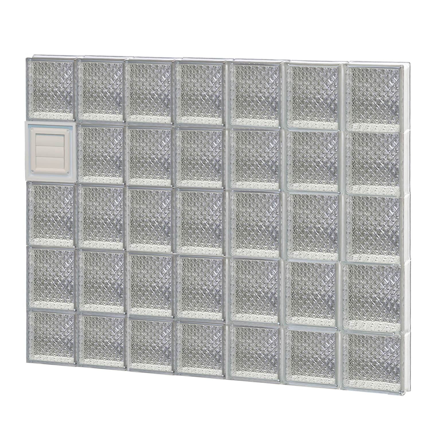 REDI2SET D4238DP Diamond Glass 40-1/4-in x 36-3/4-in Frameless Replacement Dryer vent Glass Block Window