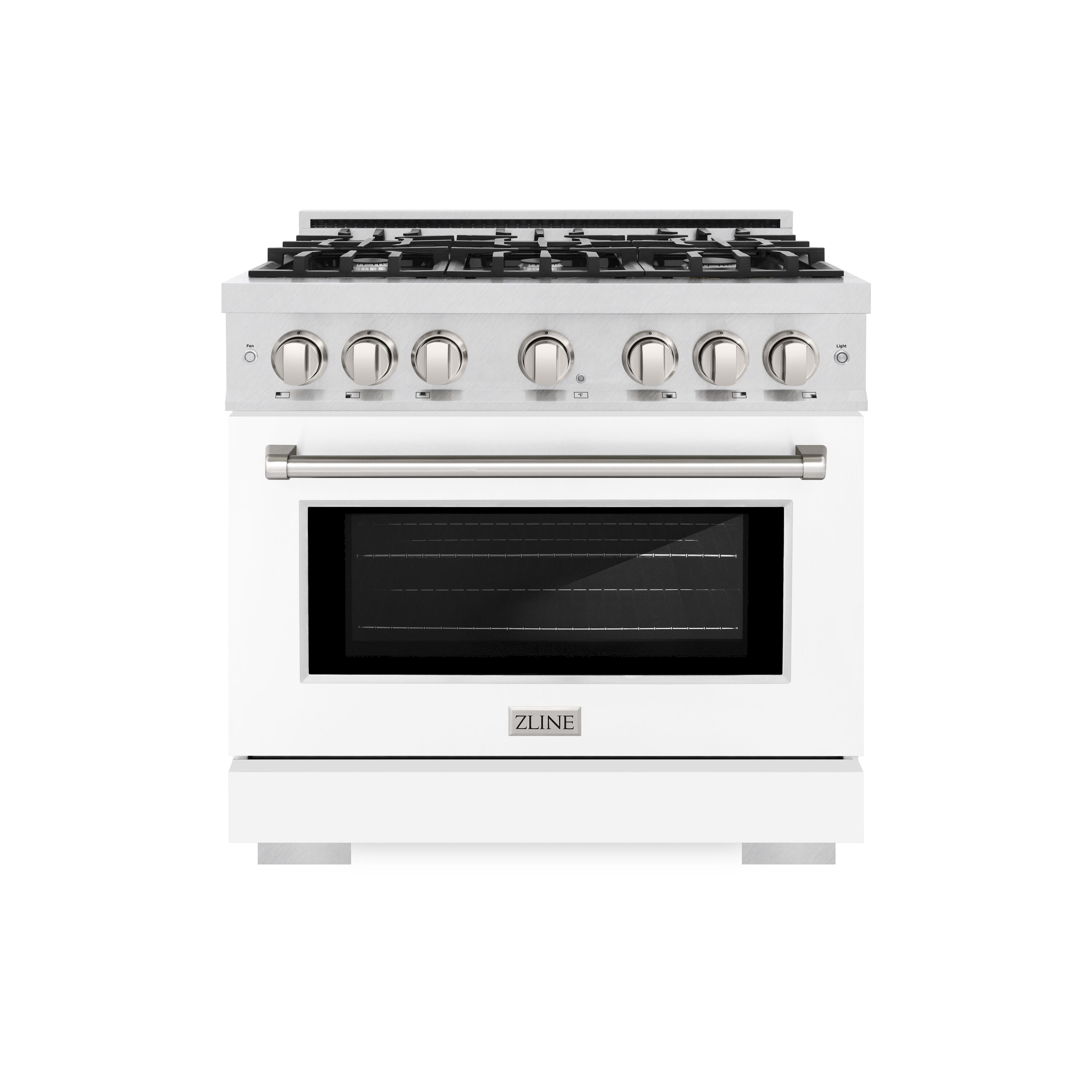 ZLINE KITCHEN & BATH HGRS-WM-36 Select 36-in 6 burners 5.2-cu ft Convection Oven Freestanding Liquid Propane Gas Range ( Fingerprint Resistant Stainless Steel, White Matte Door )