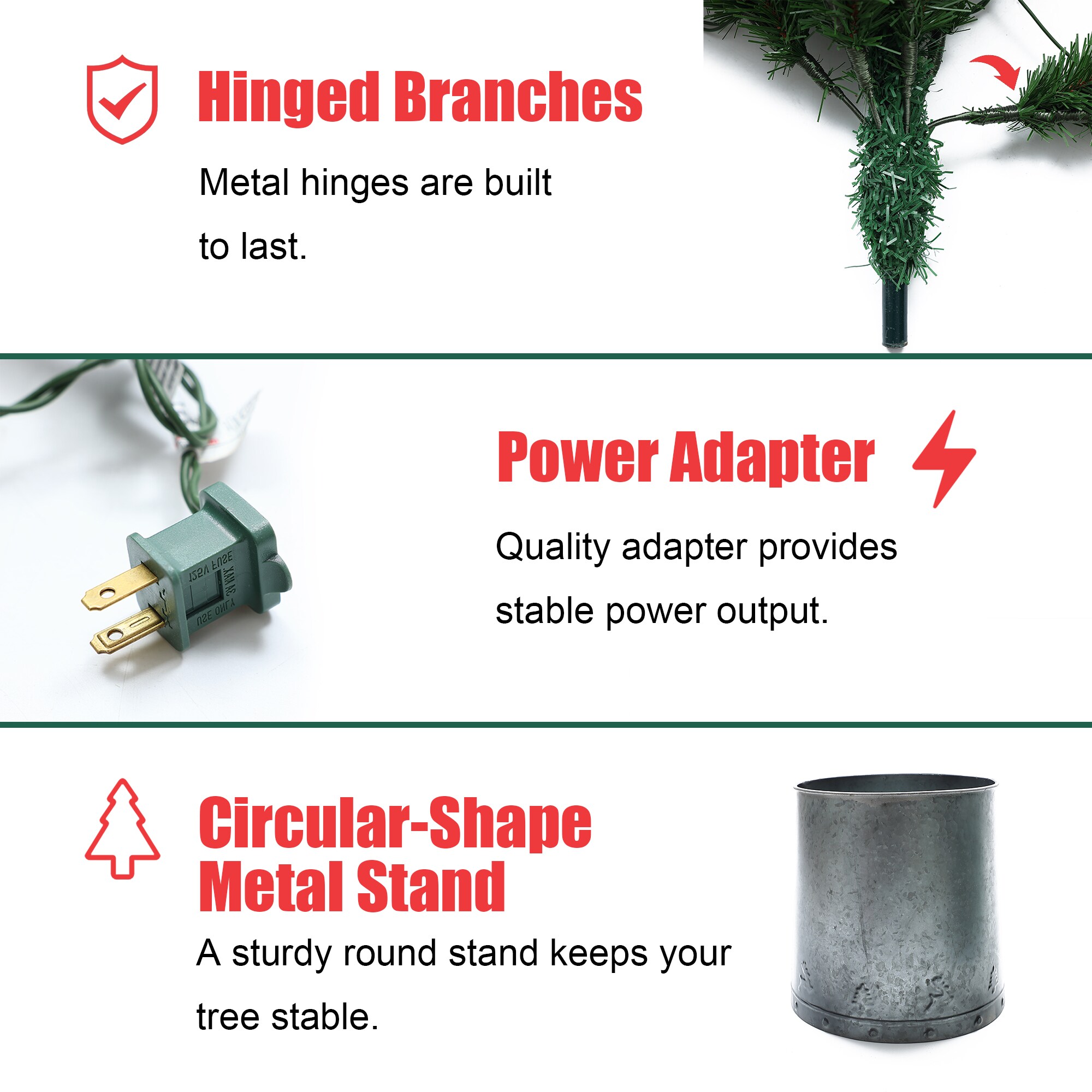 LuxenHome WHAP1787 Artificial-Christmas-Trees - View #14