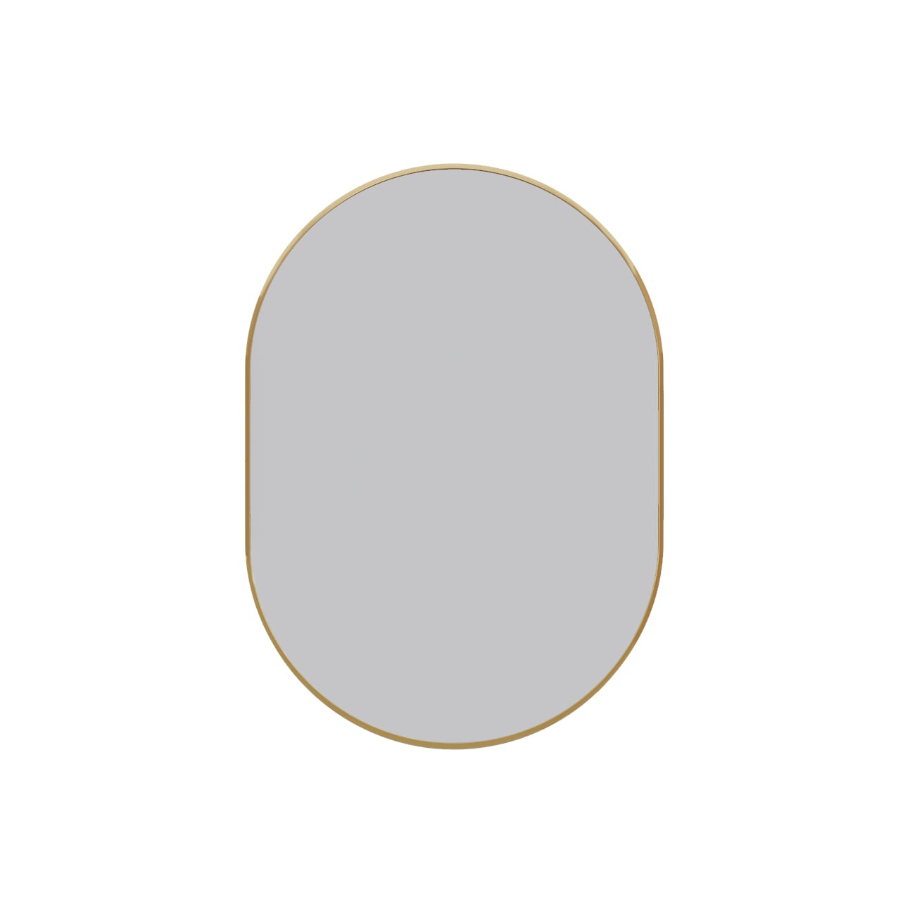 Glass Warehouse MF-PL-28X20-SB Inara 20-Inches W x 28-Inches H Oval Satin Brass Framed Full Length Wall Mirror