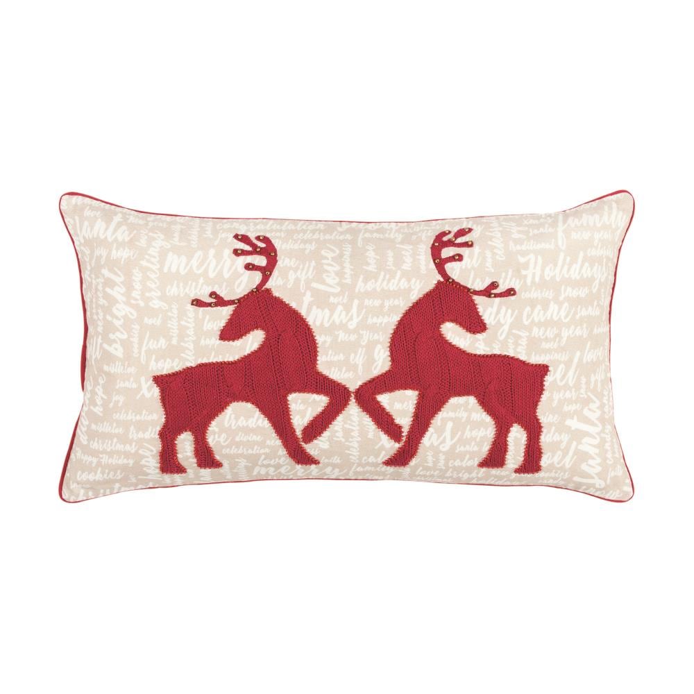 Joy of Christmas Reindeer Indoor Decorative Pillow - Laural Home