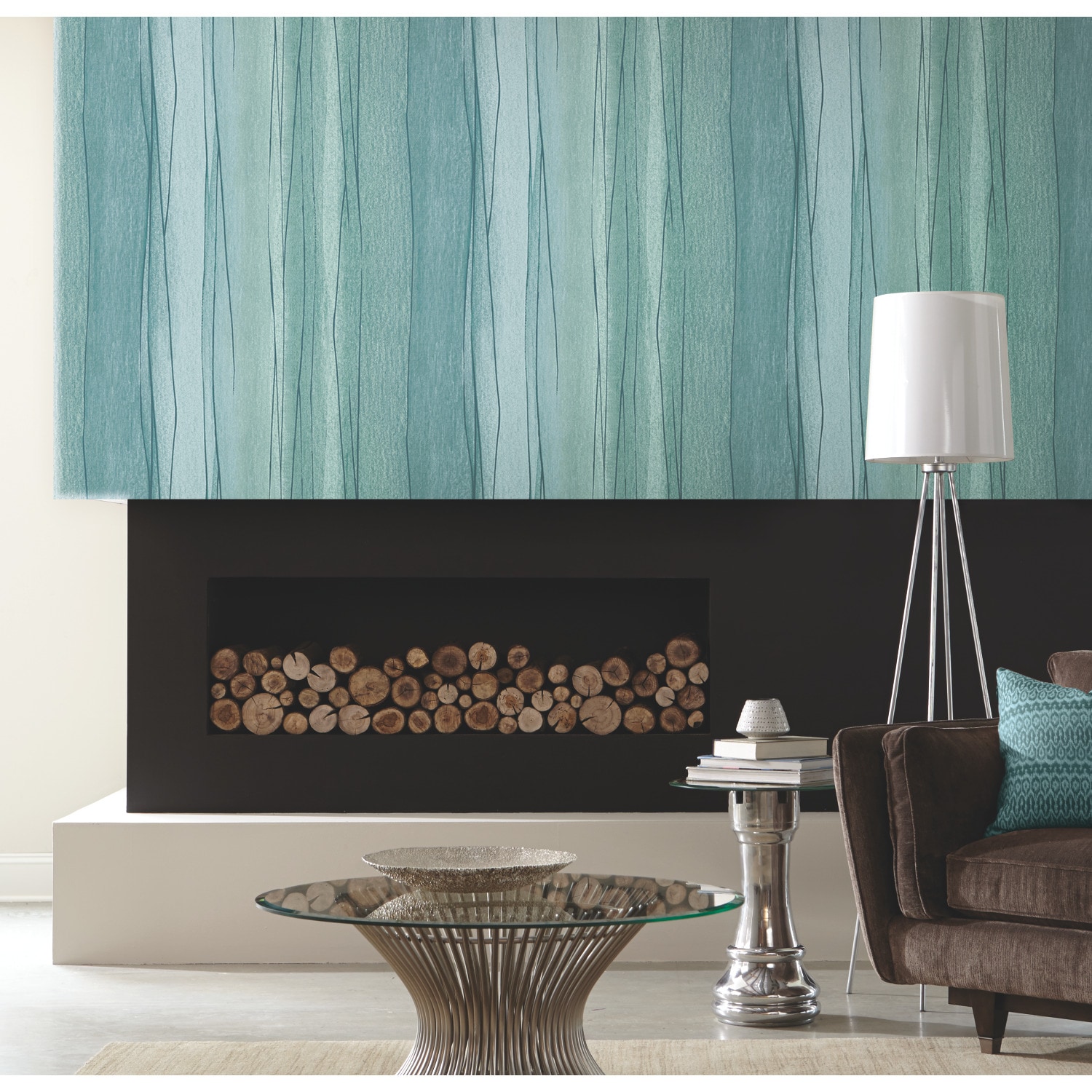 RoomMates RMK11688RL 28.29-Sq. Feet Blue Vinyl Novelty Self-adhesive Peel and Stick Wallpaper