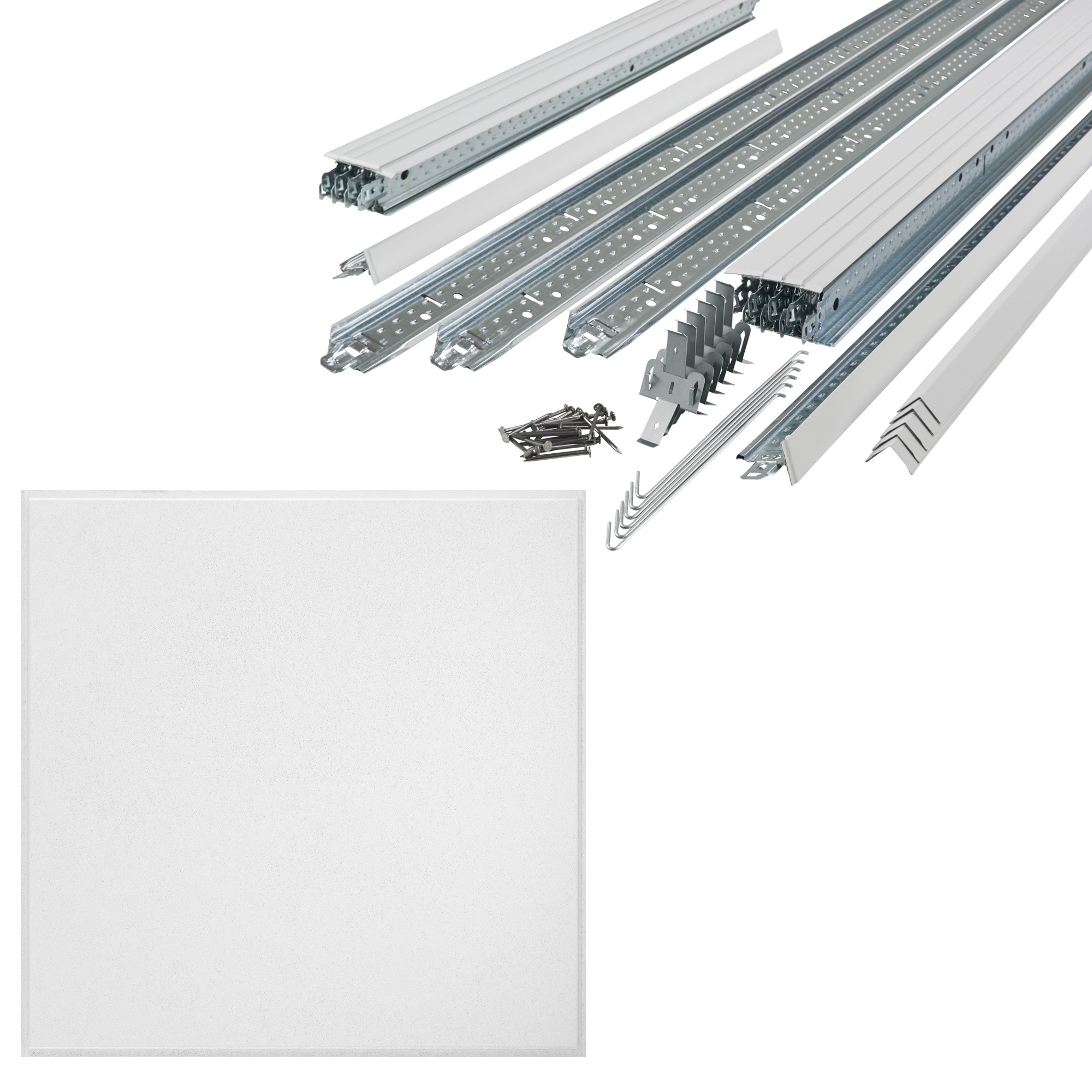 Shop Armstrong Ceilings Yuma White 2ft x 2ft Ceiling Tile Kit at