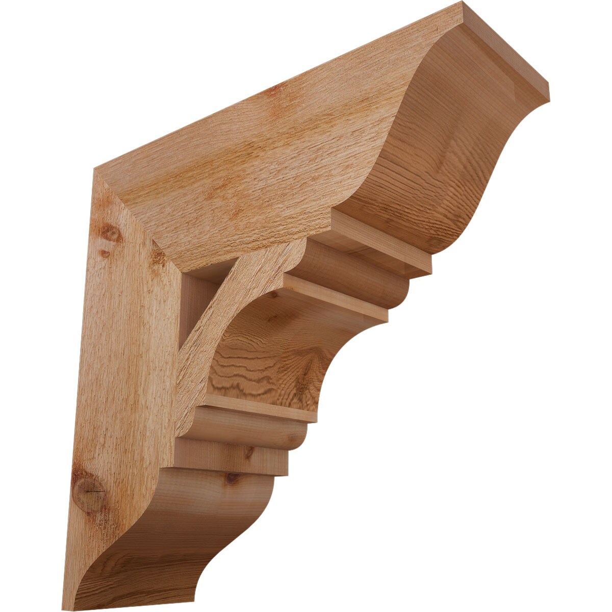Ekena Millwork BKT06X18X18OLY01RWR Olympic traditional rough sawn 6-in x 18-in x 18-in Western red cedar Brown Wood Standard bracket