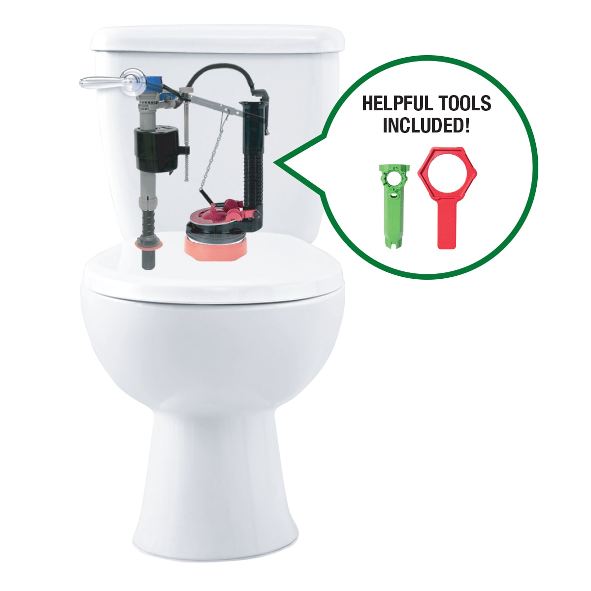 Fluidmaster Universal Toilet Fill Valve And 3-in Flapper Kit In The ...