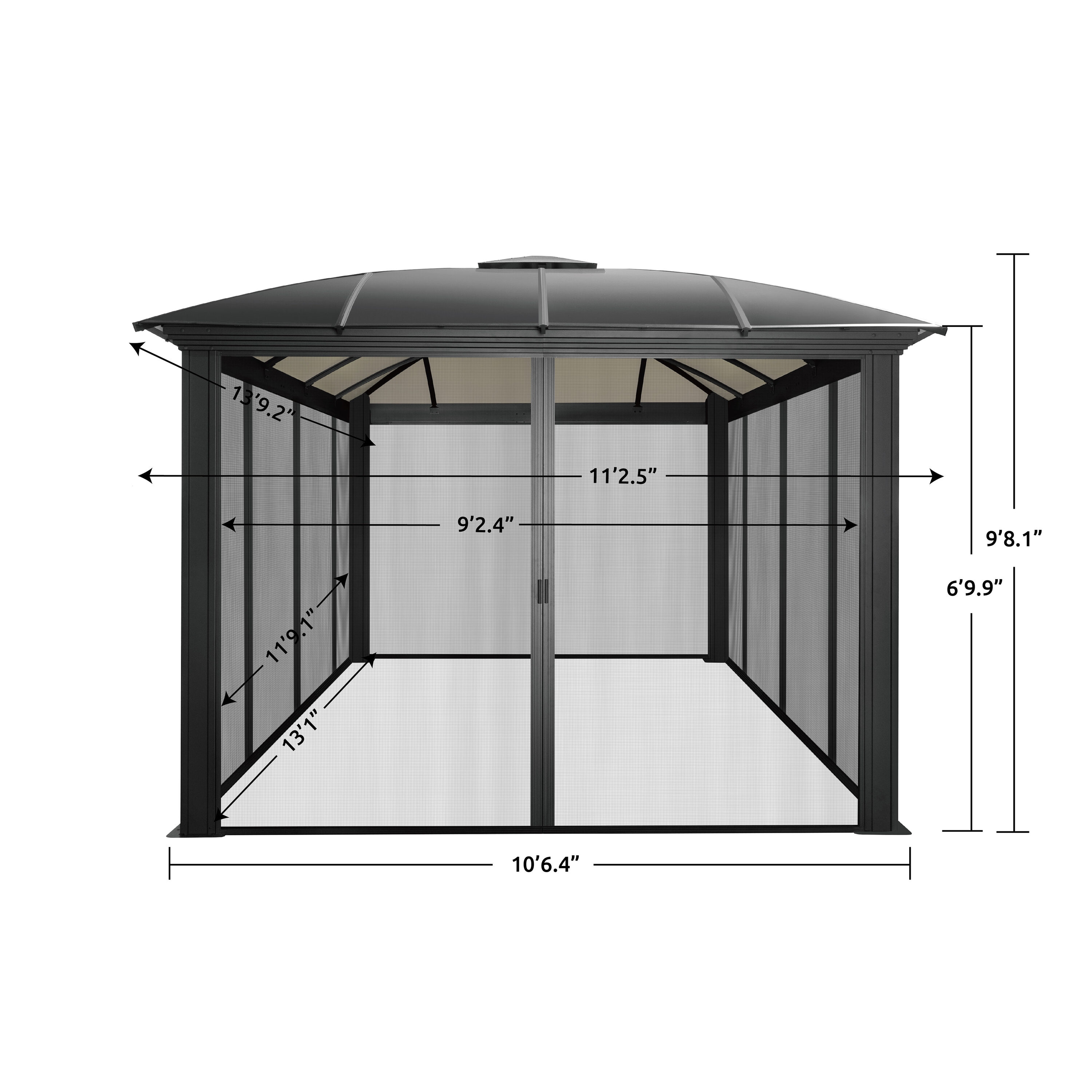 Paragon Outdoor GZH4-1214BKDS Wood-Resin-Gazebos - View #6