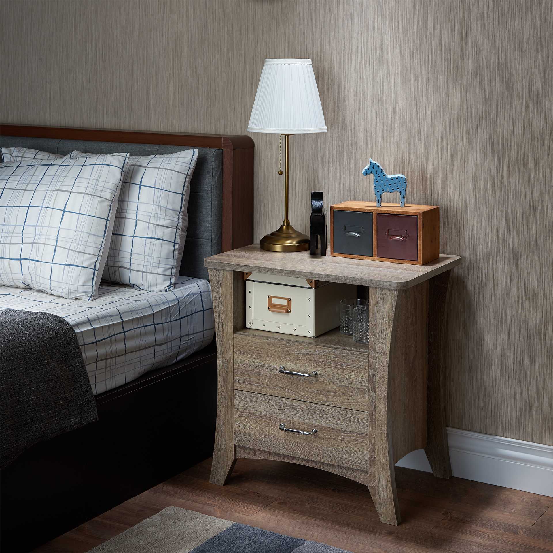 HomeRoots 286120 Amelia Brown Nightstand