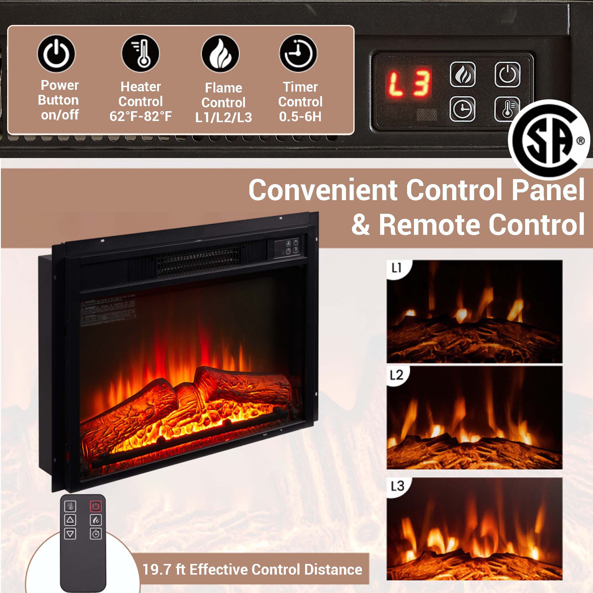 Fun Orange FUN25EF02 Electric-Fireplaces - View #4