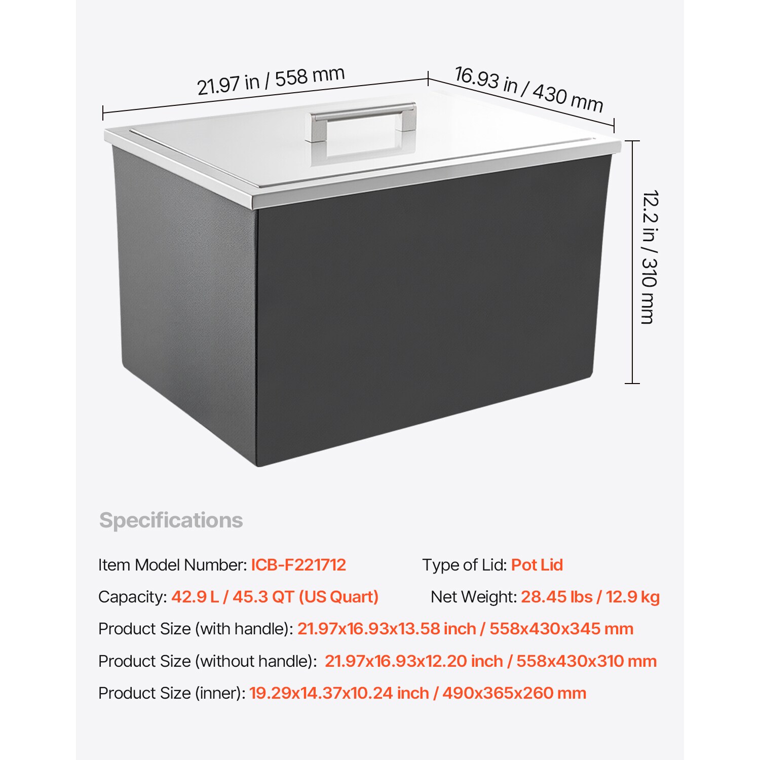 VEVOR SCQRSCBC201B07271V0 Ice-Buckets - View #7