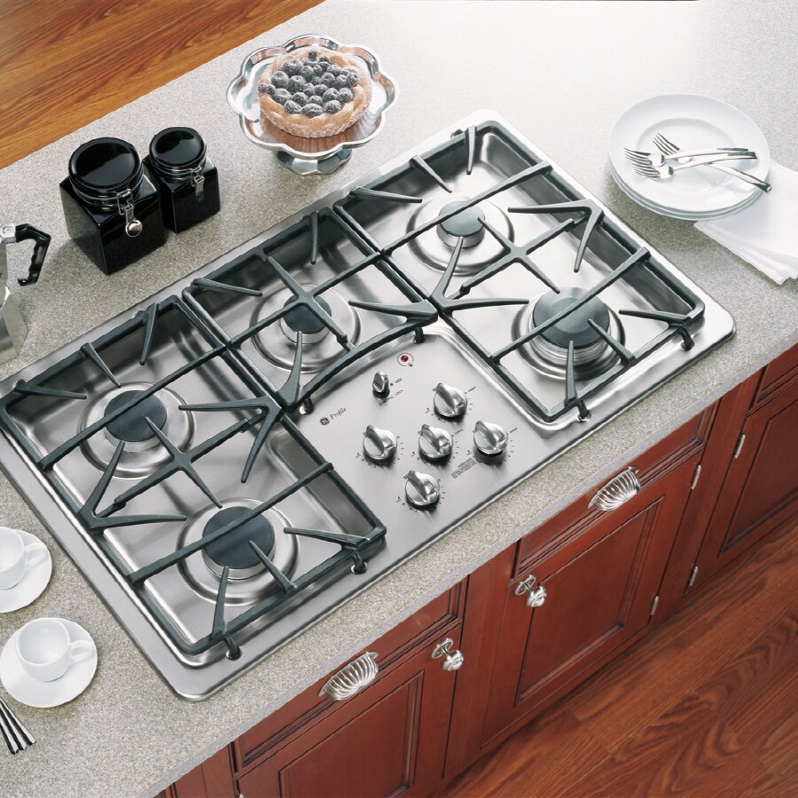 GE JGP975SEKSS Profile 36-in 5 Burners Gas Cooktop