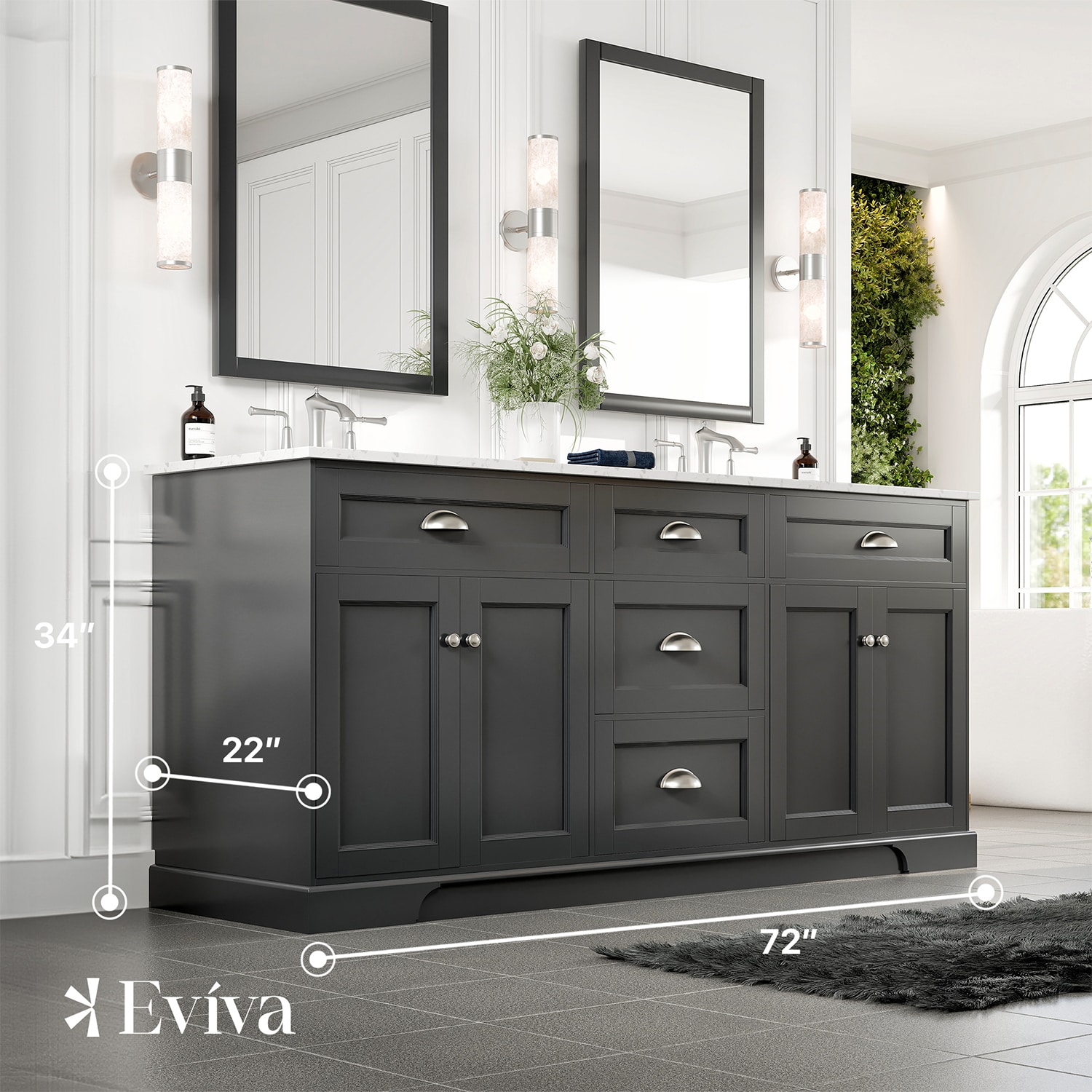Eviva EVVN666-72CGR Bath-Vanity-Combo - View #2
