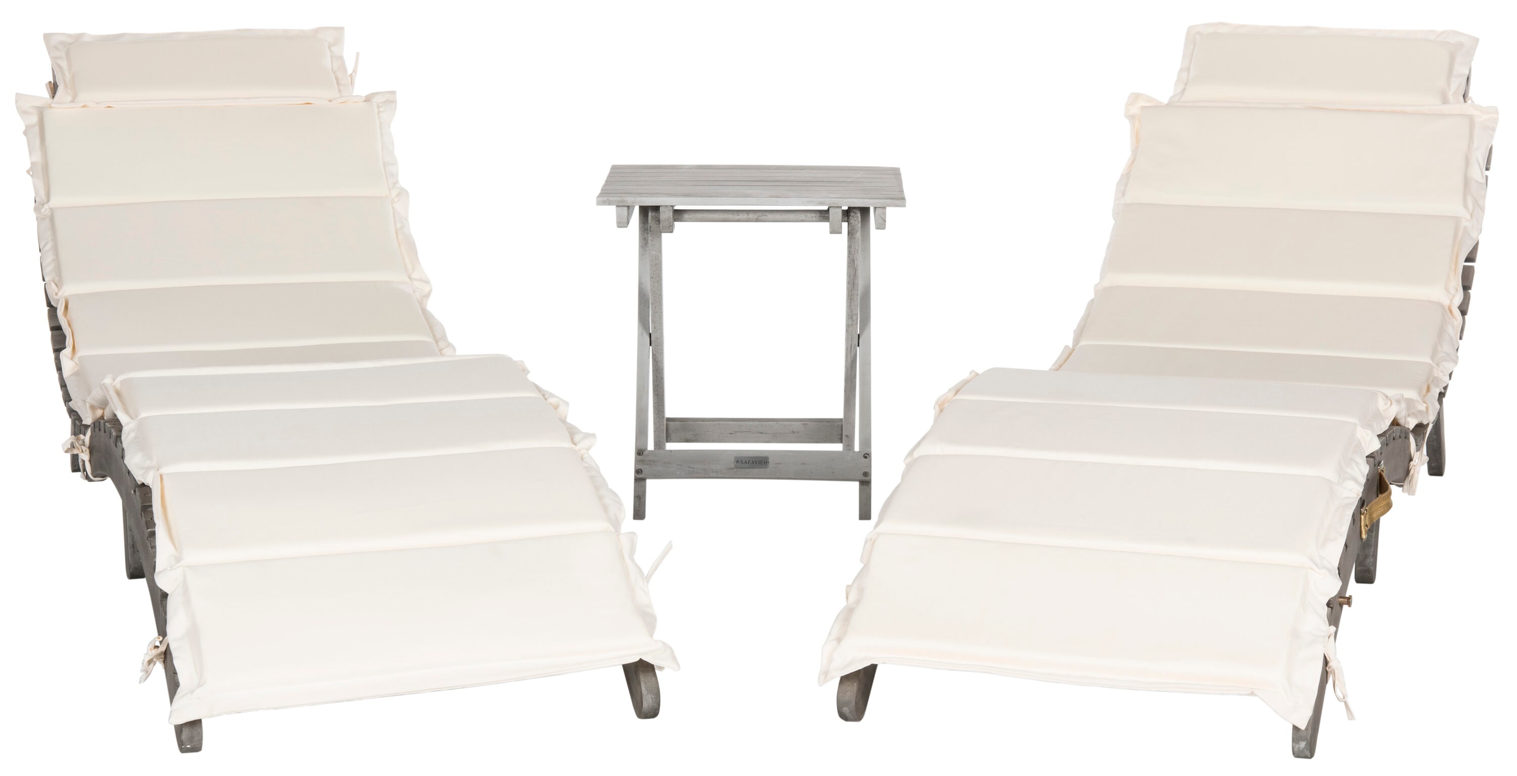 Contemporary Gray Acacia 3-Piece Outdoor Lounge Set