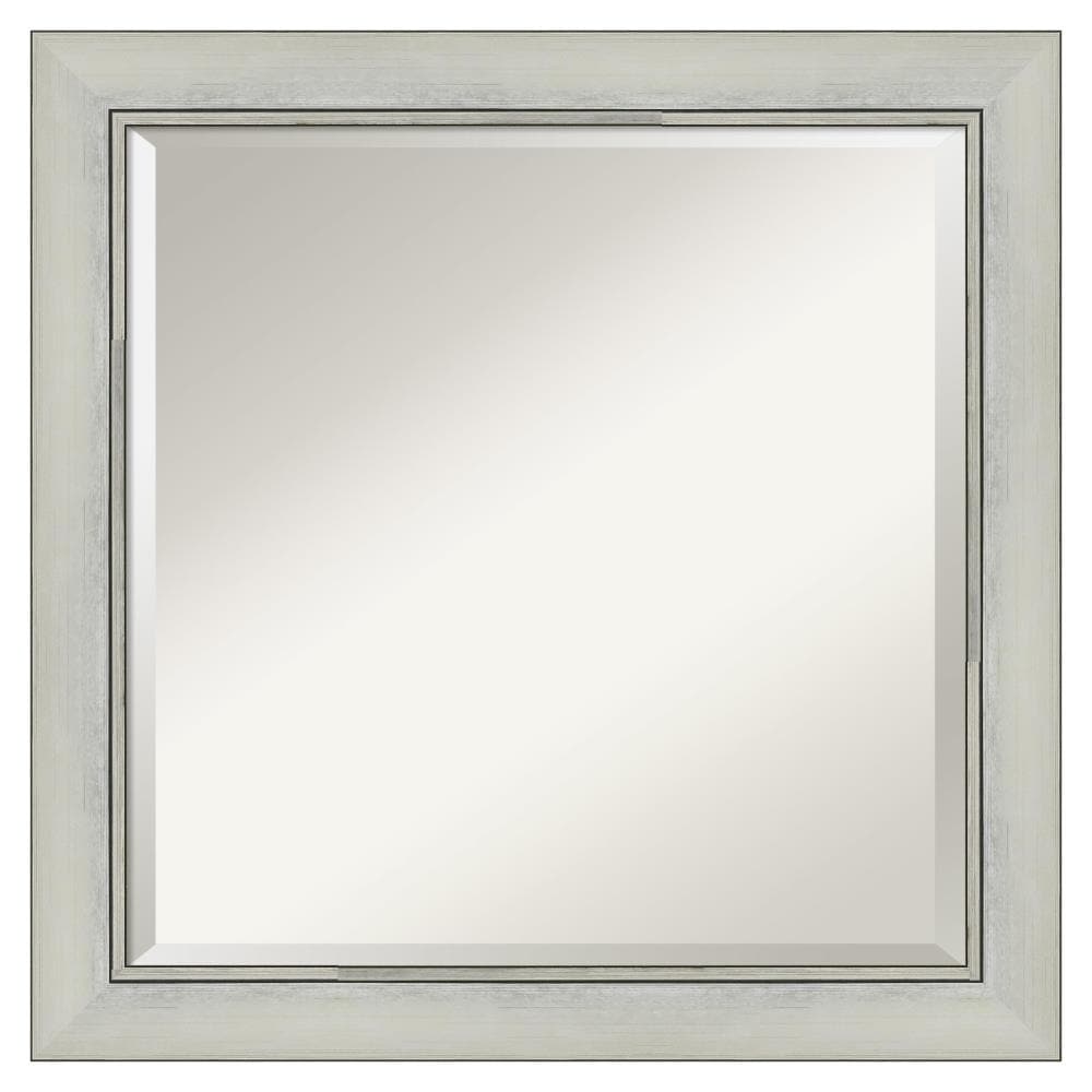 Amanti Art DSW4960887 Flair 24-in x 24-in Framed Square Bathroom Vanity Mirror ( Black,Silver )