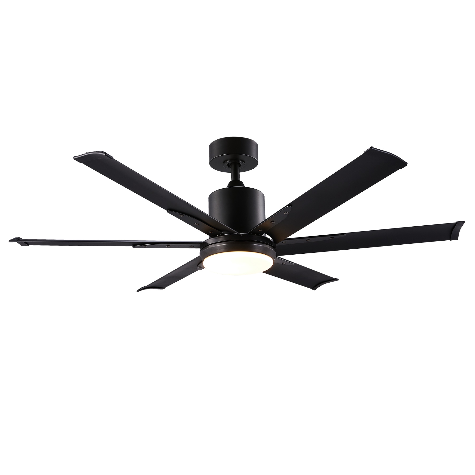 CO-Z CFN-1059-BK 52-in Integrated LED Black with Matte Blades Propeller Ceiling Fan With Light - Remote Included ( 6 -Blade )