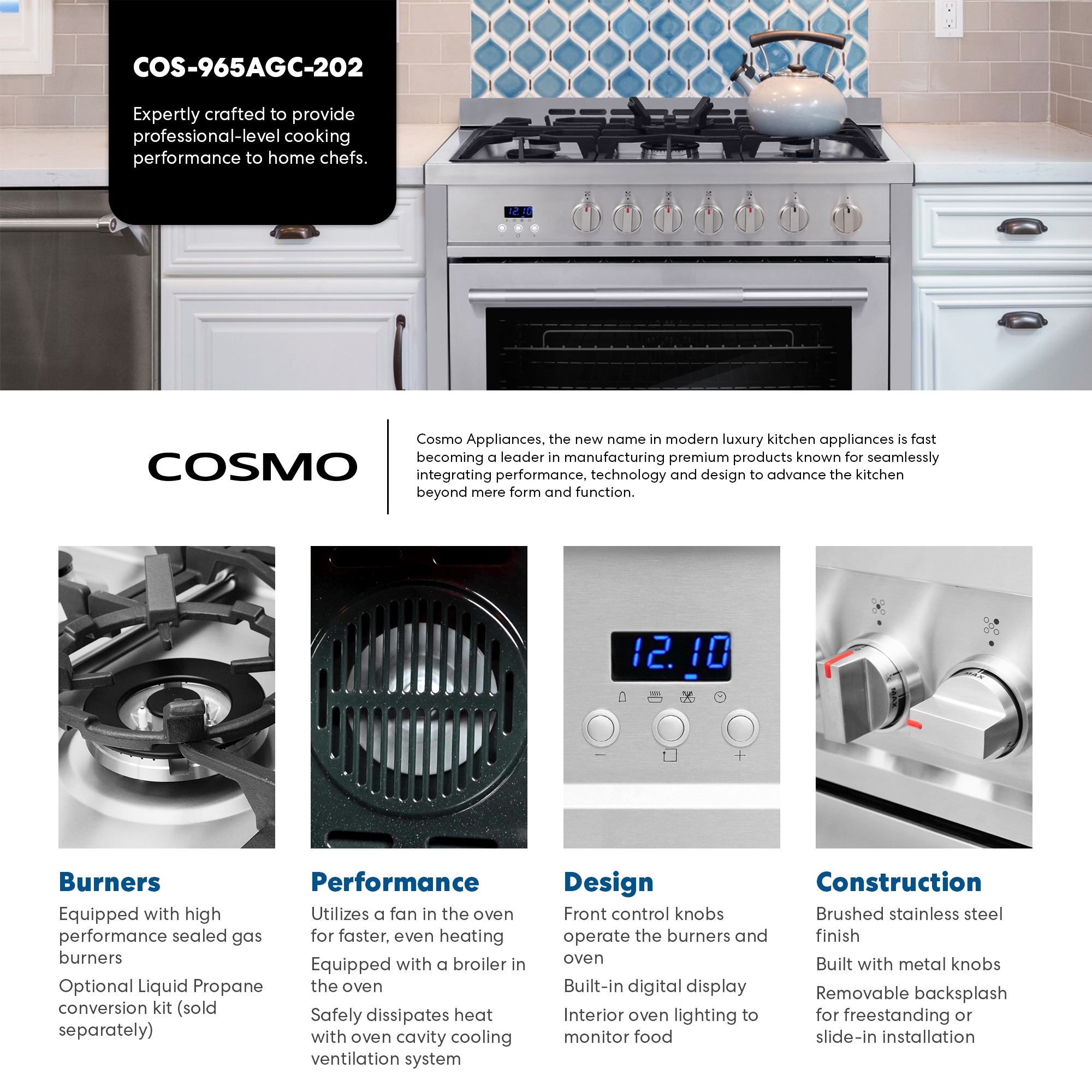 Cosmo COS-965AGC-202 Freestanding-Gas-Ranges - View #3