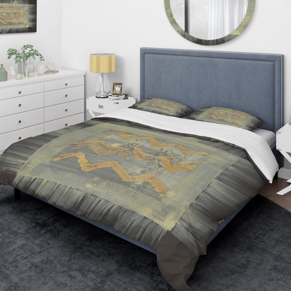 Designart BED30328-K 3 -Piece Black King Duvet cover Set