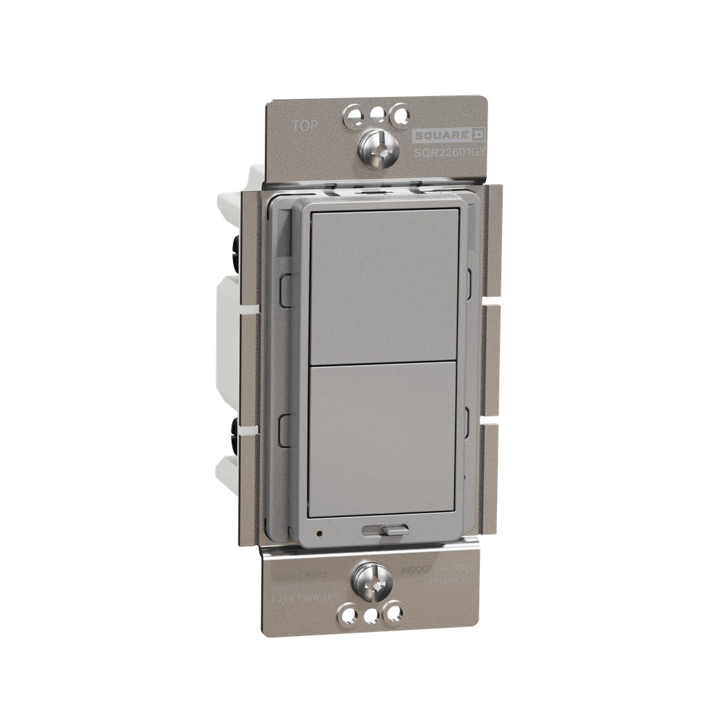 Square D SQR22601GY X Series Single-pole/3-way LED Rocker Light dimmer Matte Gray