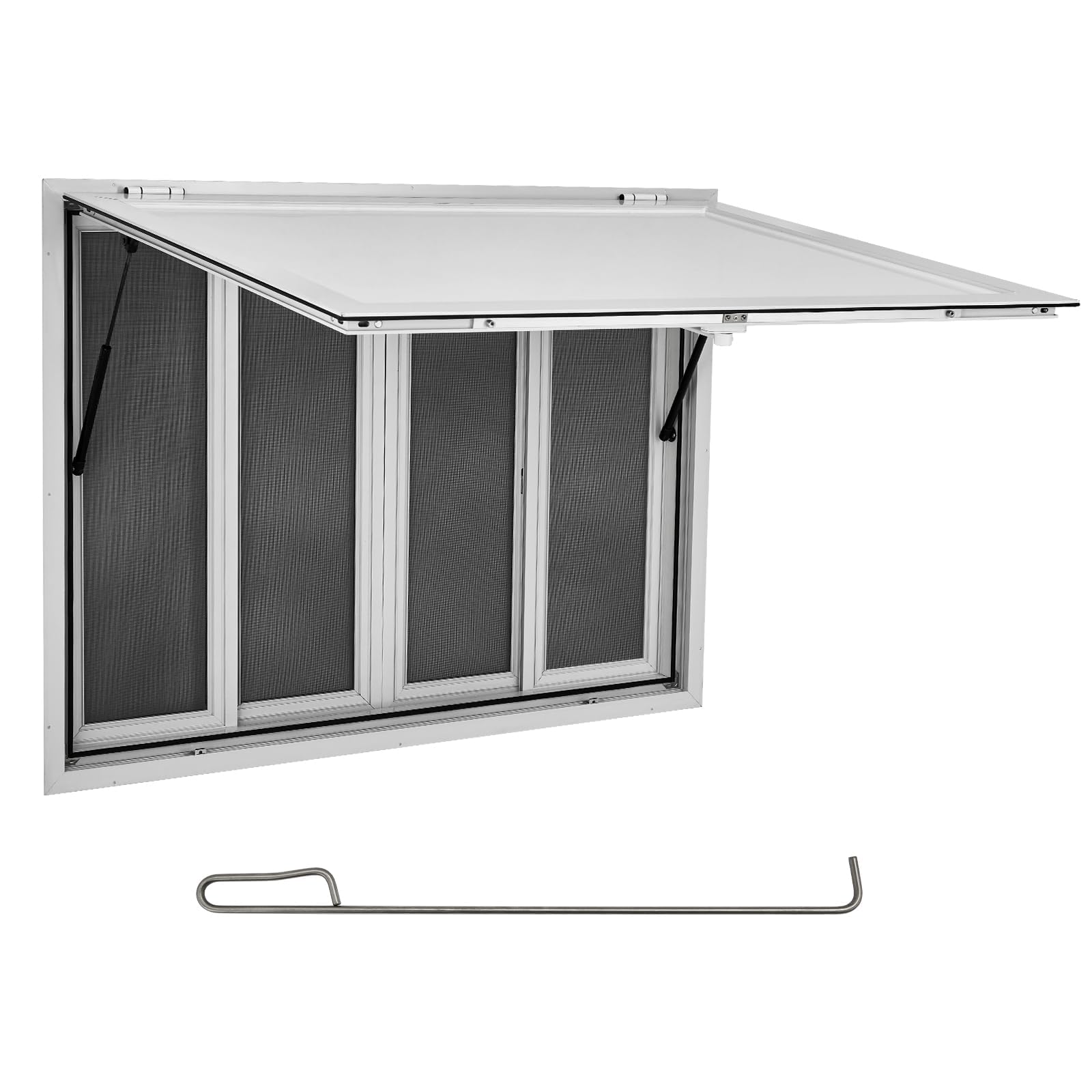 DEXSO 60 x 36 in Stainless Steel Concession Window with 4 Sliding ...