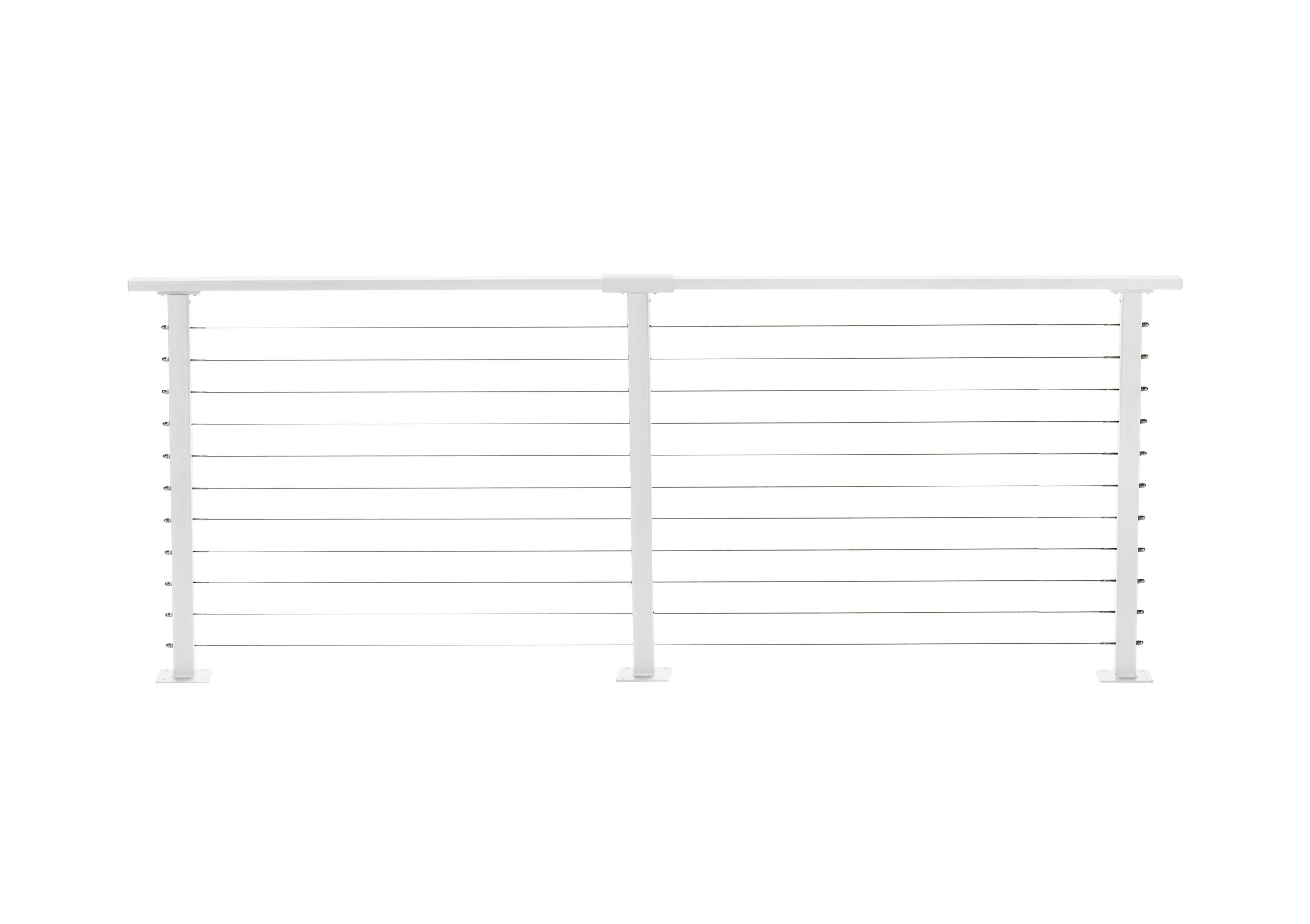 CityPost CP-8-W-D Deck Mount 8-ft x 36-in White Steel Deck Cable Rail Kit
