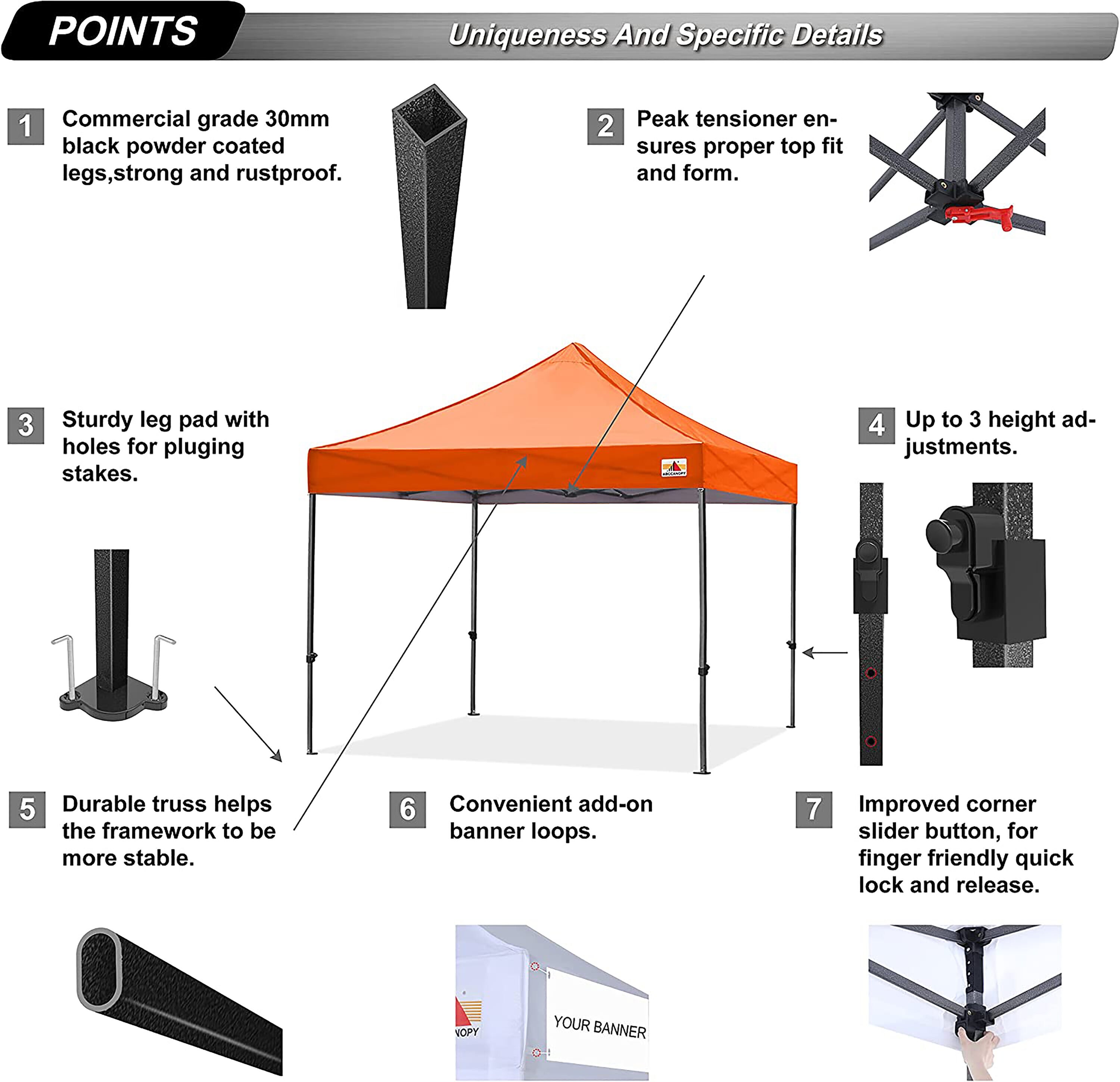 ABCCANOPY 10X10KK-ORANGE Canopies-Sl - View #4