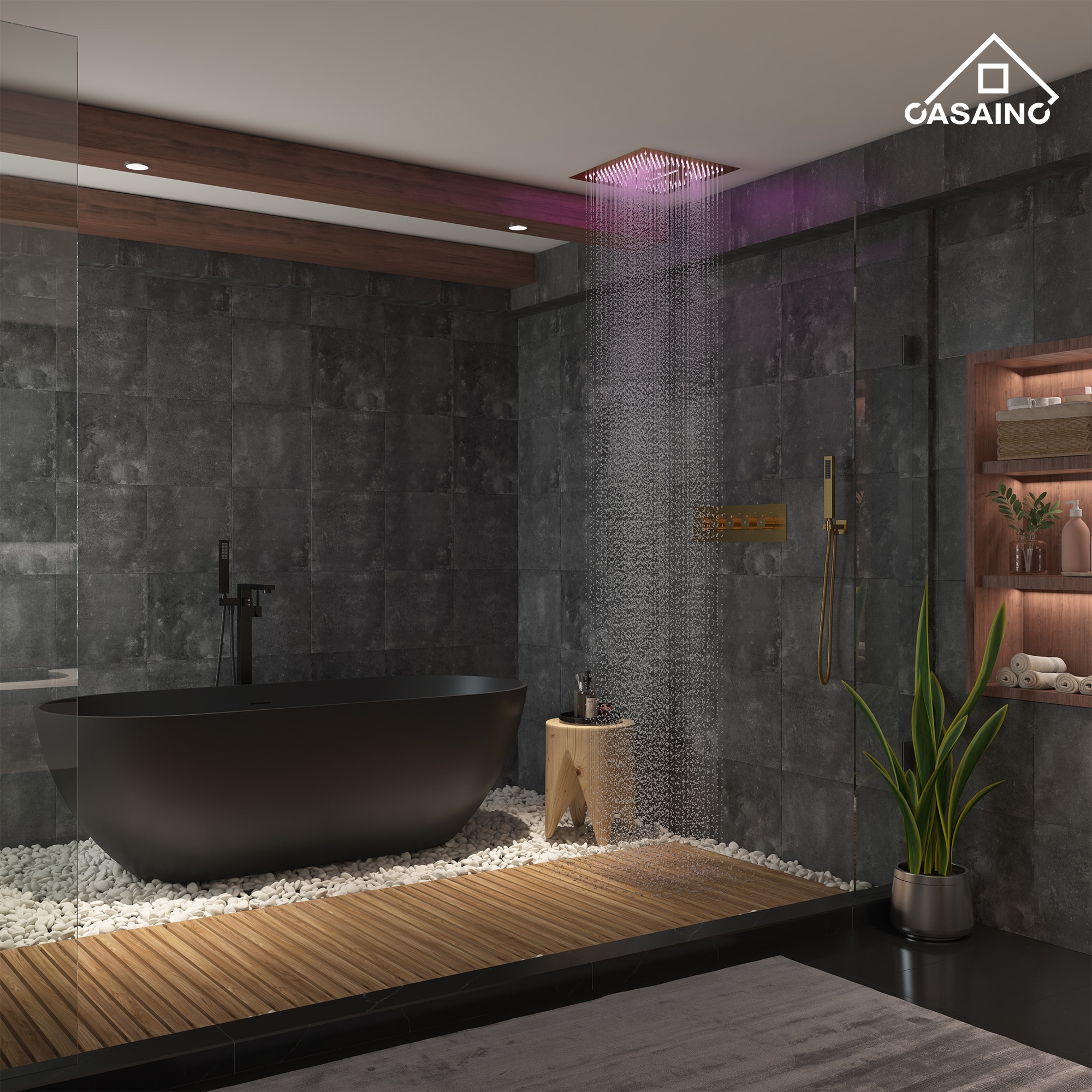 CASAINC WE-SS11BN Showerhead-Bar-Panels - View #3