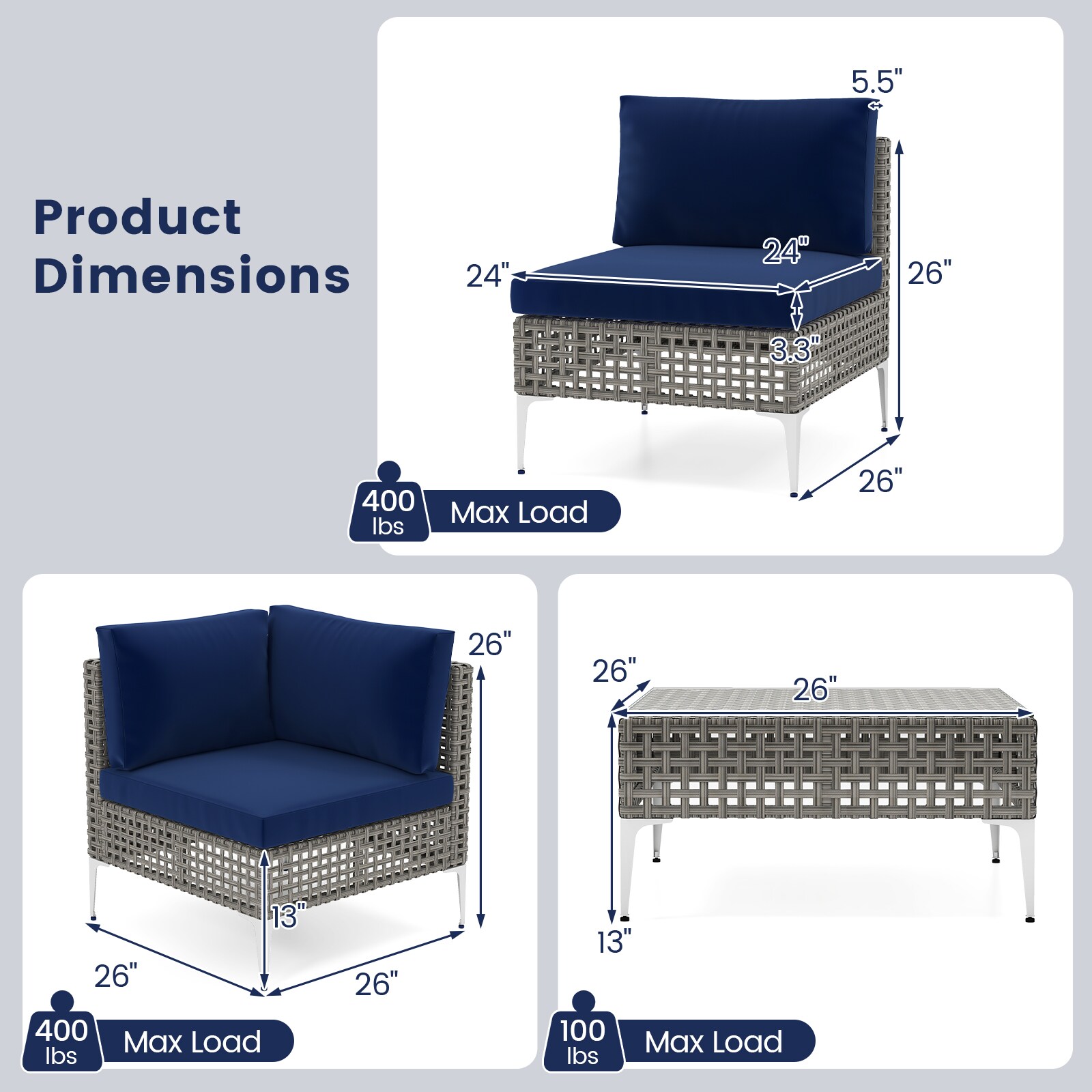 Slickblue D-CO-+YN86047WH Patio-Conversation-Sets - View #5