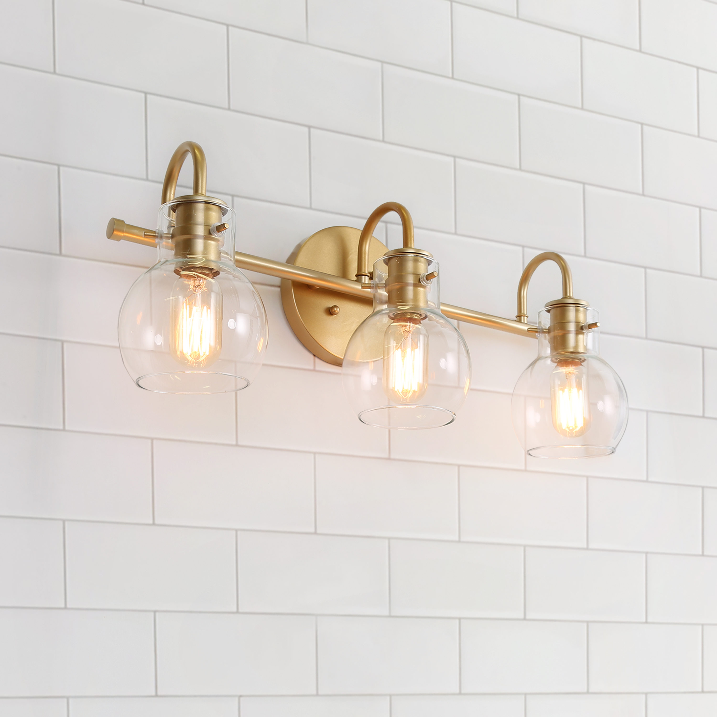 Bathroom light fixtures brushed gold