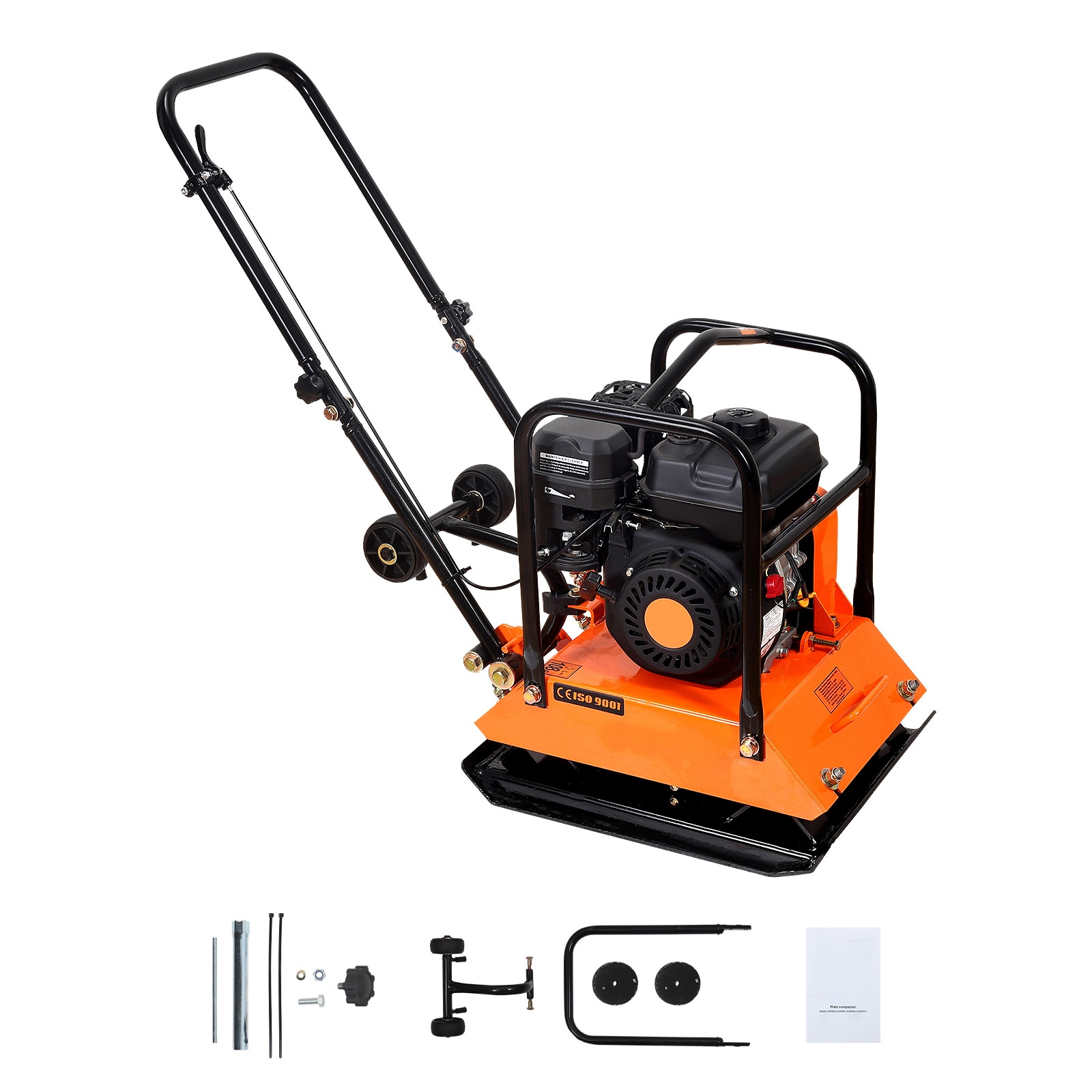 GIVIMO Plate Compactor 6.5-HP 196CC Gas Engine 5700-VPM Vibrating Ground Rammer 4047-lb Compaction Force 21-in x 16-in Plate Walk Behind Compactor for Paver Asphalt Soil