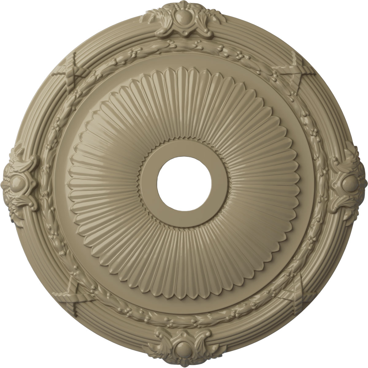Ekena Millwork CM27HEGDF Heaton 27.5-in W x 27.5-in L Painted Gobi Desert Polyurethane Whole Ceiling Medallion