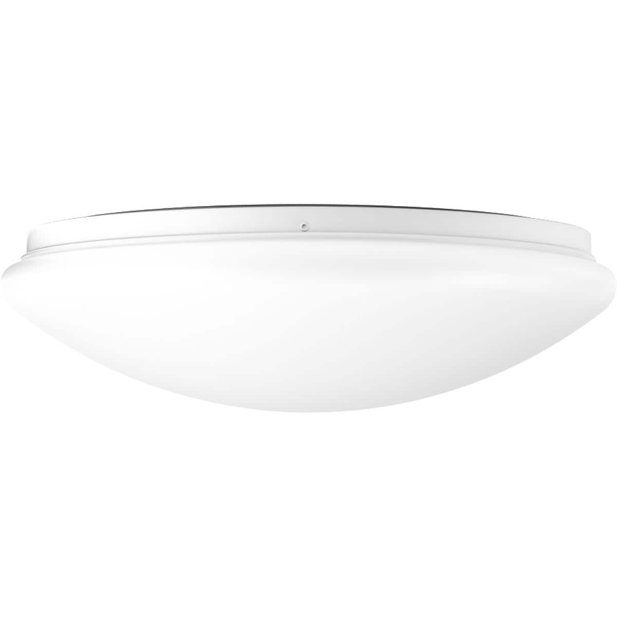 White Glass LED Drum Flush Mount Ceiling Light