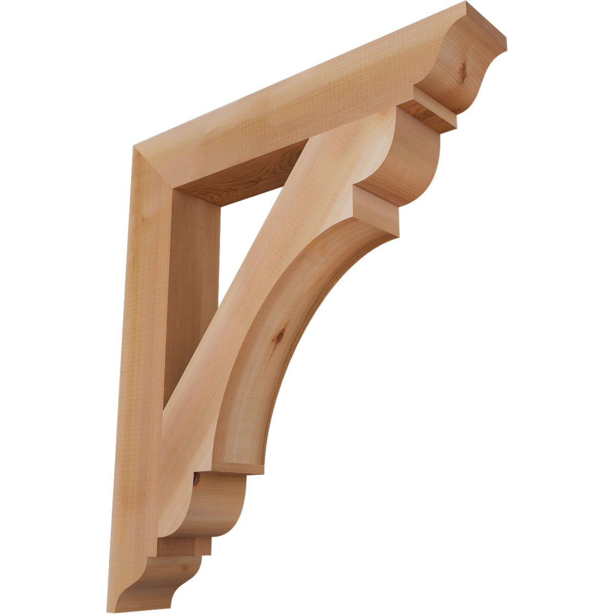 Ekena Millwork BKT04X24X28OLY01SWR Olympic traditional smooth 3-1/2-in x 24-in x 28-in Western red cedar Brown Wood Standard bracket