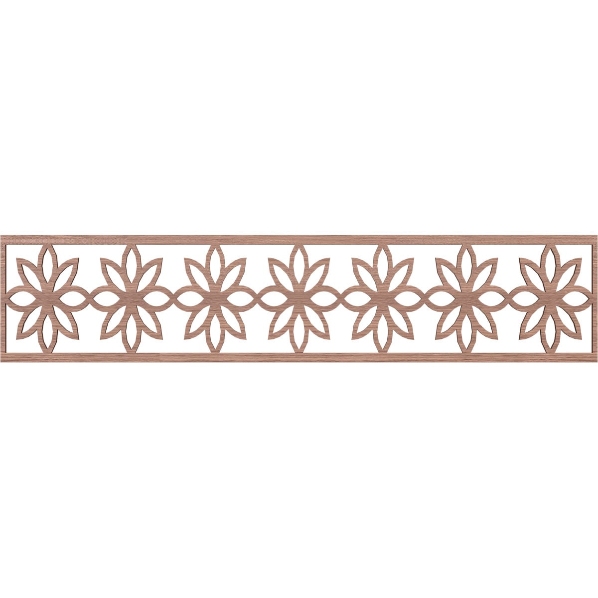 Ekena Millwork MLDA10X46DASWA Daisy Fretwork Flat Trim 10-in x 3.9-ft Walnut Brown Unfinished 2157552 Pierced Wall Panel Moulding