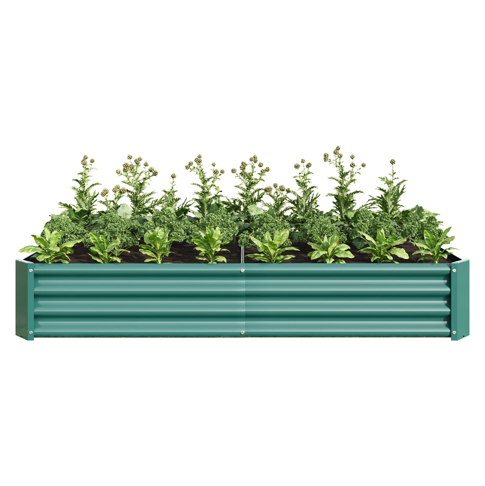 Flynama J-V-091003 35.83-in W x 70.87-in L x 11.81-in H Green Metal Raised Garden Bed