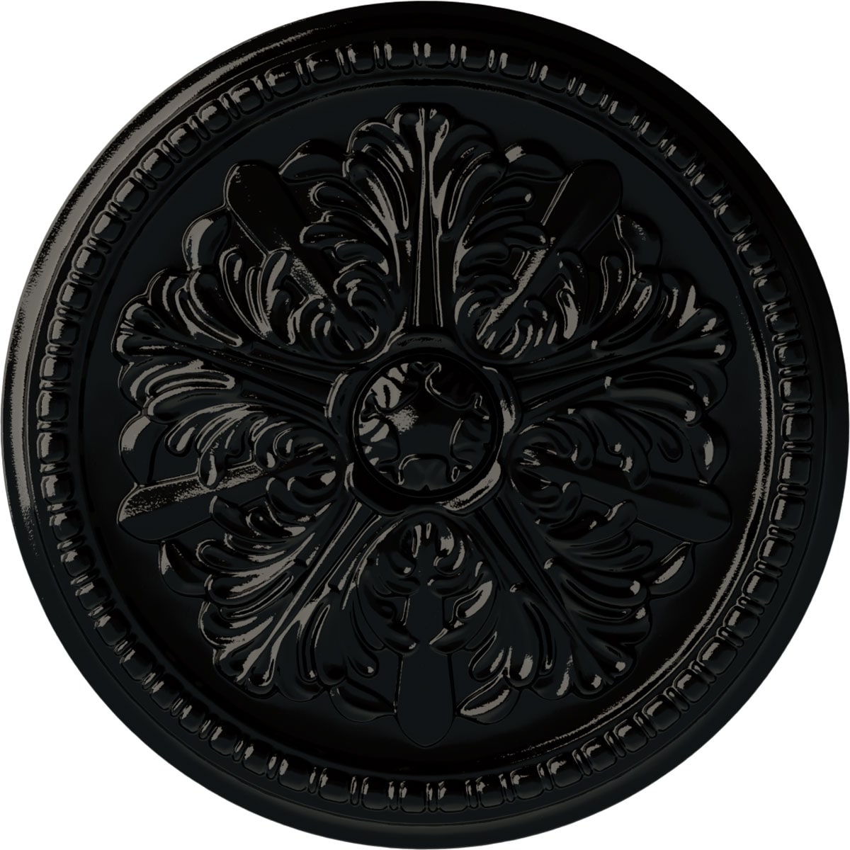 Ekena Millwork CM16SWBPS Swindon 16.875-in W x 16.875-in L Painted Black Pearl Polyurethane Whole Ceiling Medallion