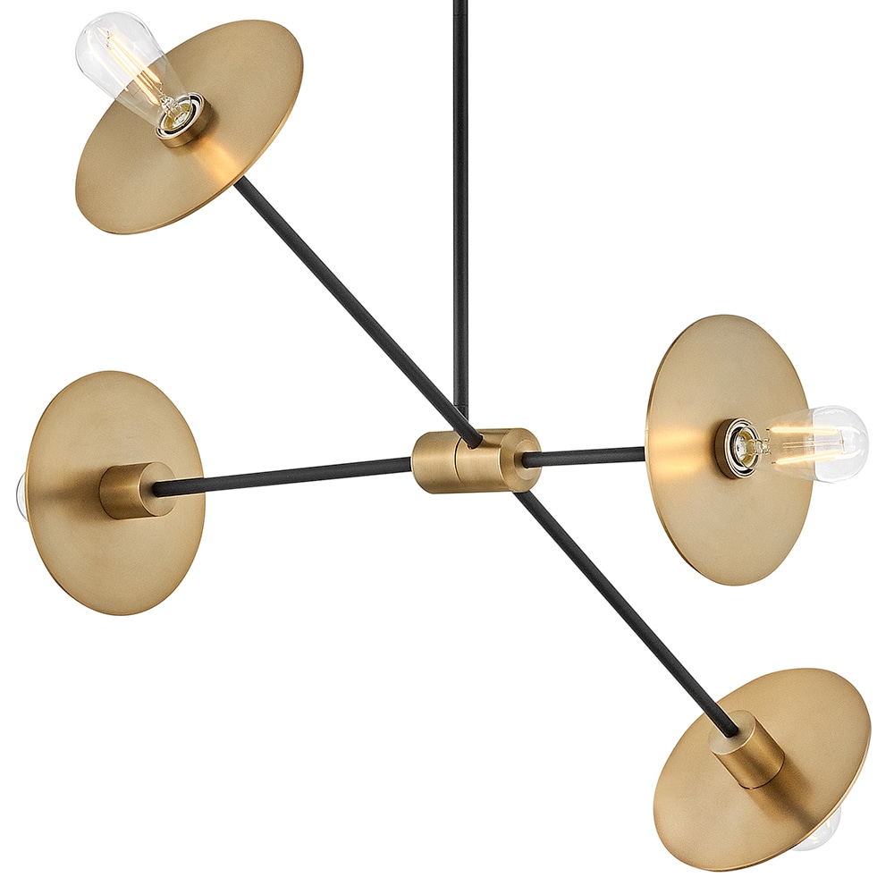 Cupertino Lacquered Brass 4-Light Steel Sputnik Chandelier