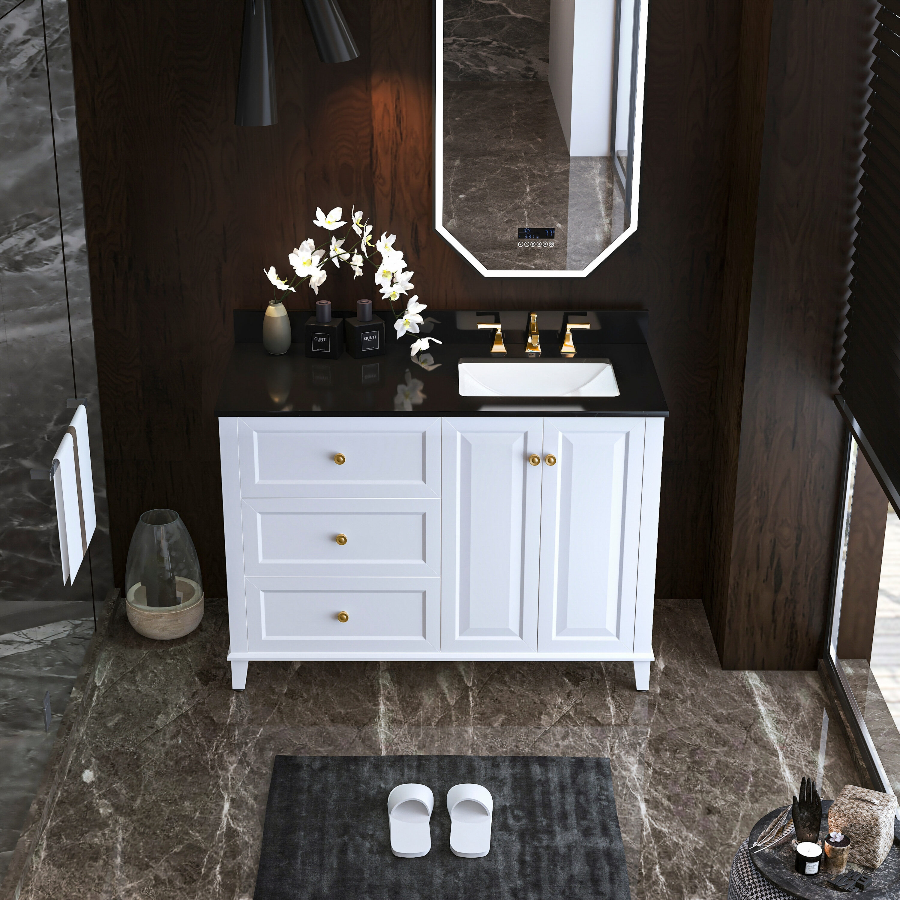 Ancerre Designs VTSMHANNAH48RWBGD Bath-Vanity-Combo - View #10