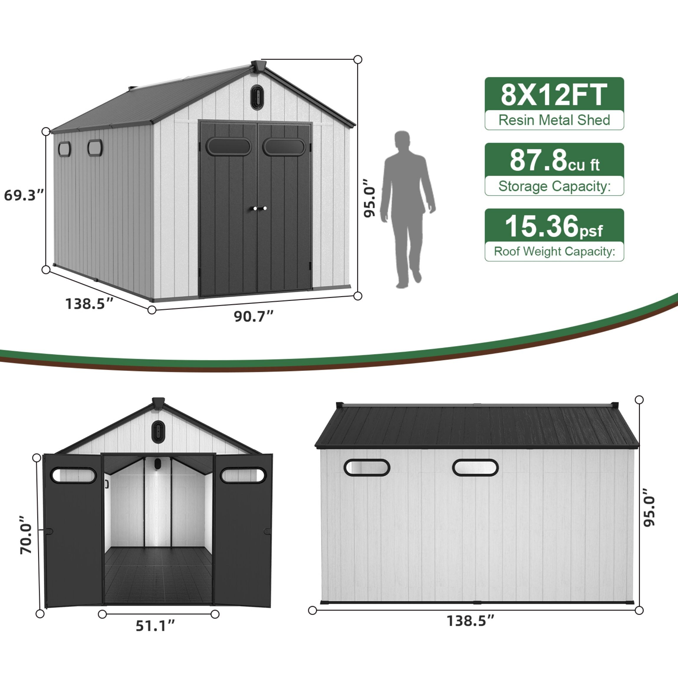 Poinic QURDS-0014S95 Vinyl-Resin-Storage-Buildings - View #3