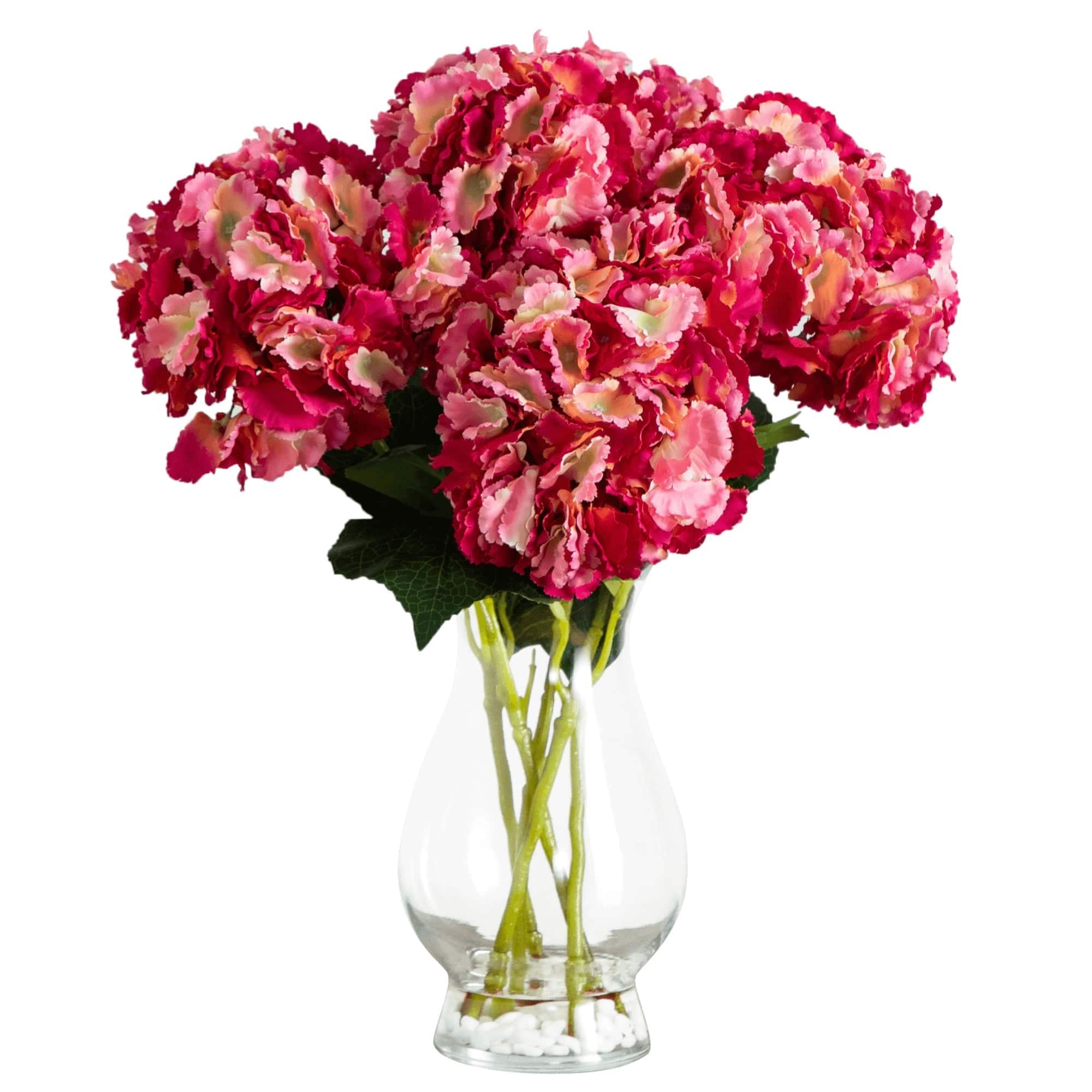 Nearly Natural A2190-PK 20-in Pink Indoor Desktop Hydrangea Artificial flower