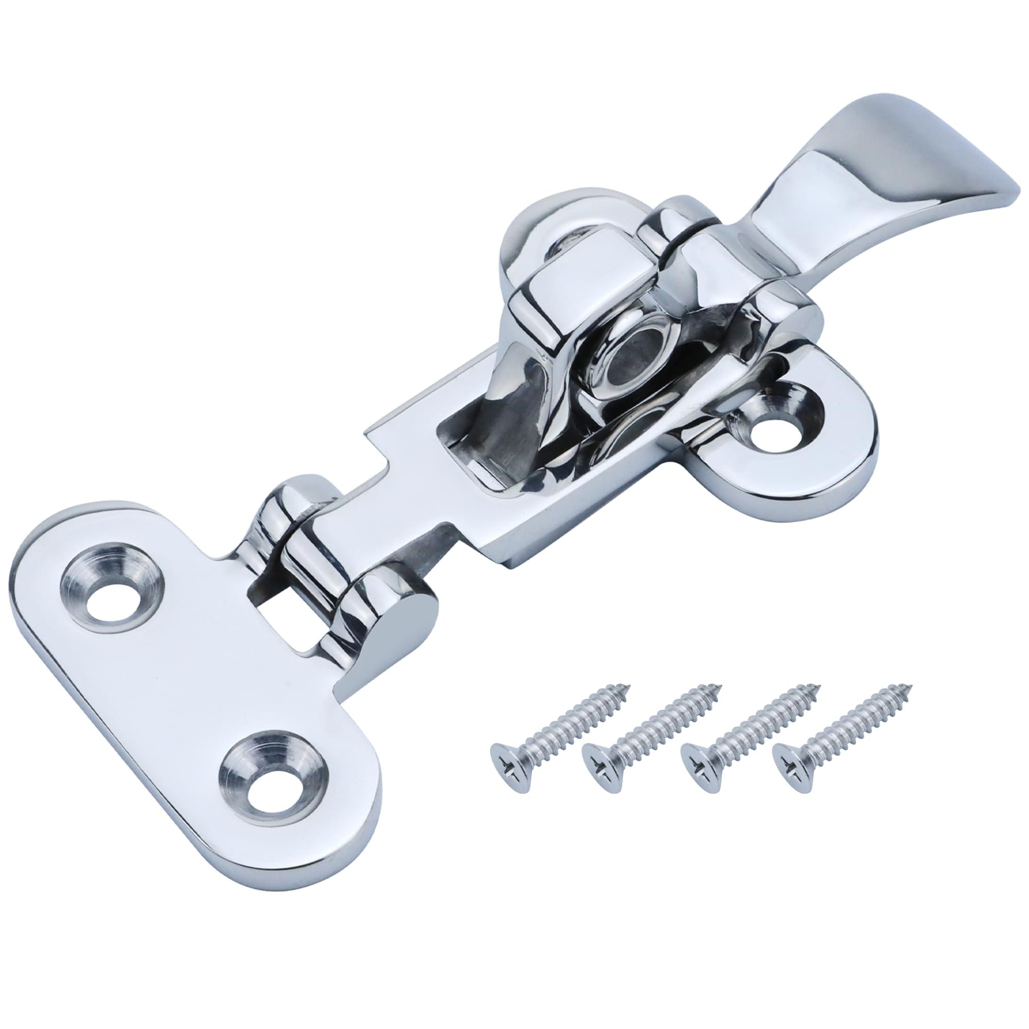 Etokfoks  316 Stainless Steel Boat Door Hatch Anti Rattle Latch Heavy Duty Hold Down Clamp Lockable Marine Hardware Single Pack