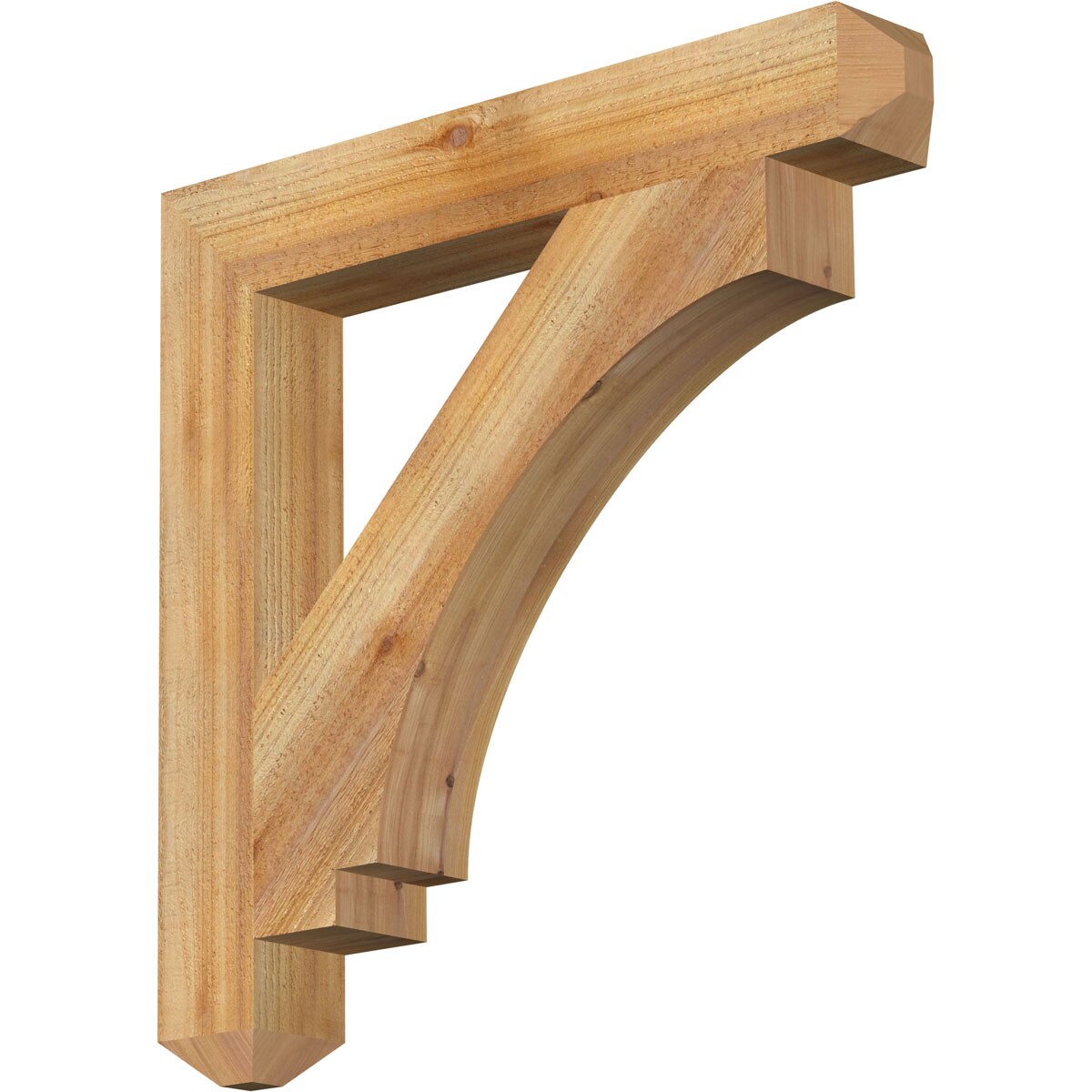 Ekena Millwork BKT04X28X28IMP04RWR Imperial craftsman rough sawn 4-in x 28-in x 28-in Western red cedar Brown Wood Standard bracket